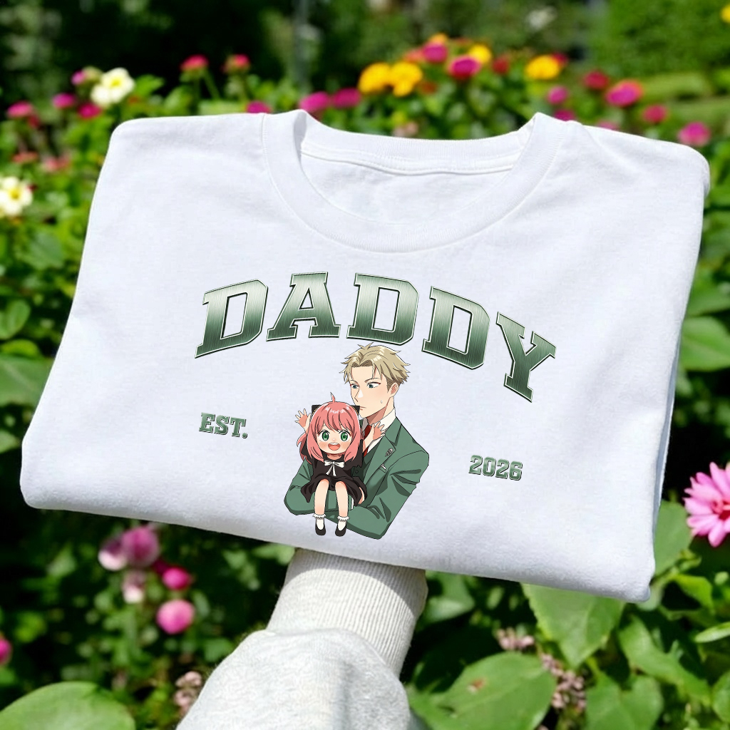 Anime Dad Sweatshirt - Spy x Family Daddy 2026 | Loid & Anya Themed New Dad Gift