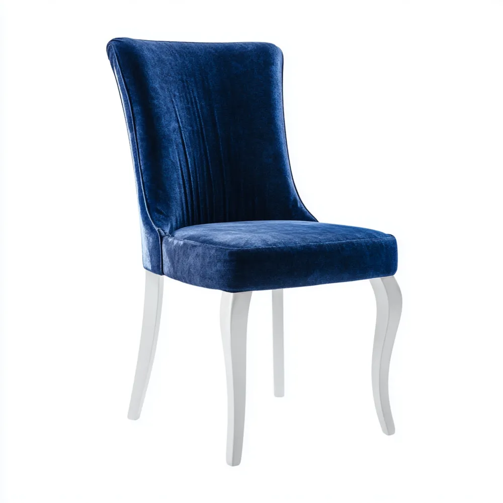 Chaise de salle à manger Velours 45x55x93 cm – Bleu – Design Élégant