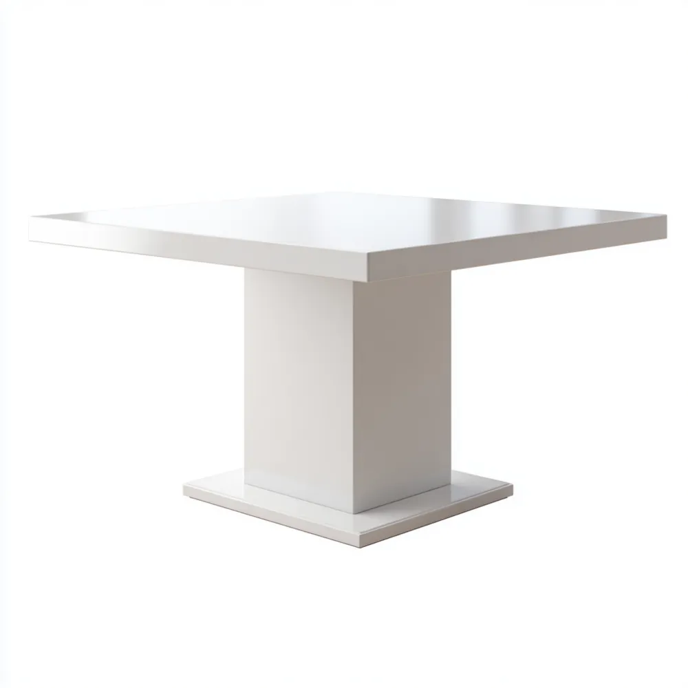Table à manger Carrée Bois 100x100x75 cm - Blanc - Design Contemporain
