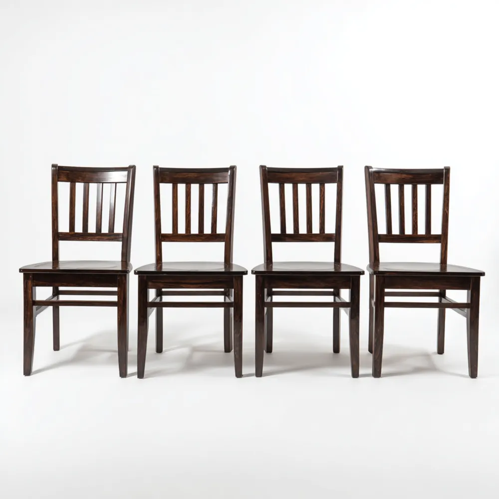 Chaises de salle à manger en bois massif - 45x45x90 cm - Marron foncé - Style classique