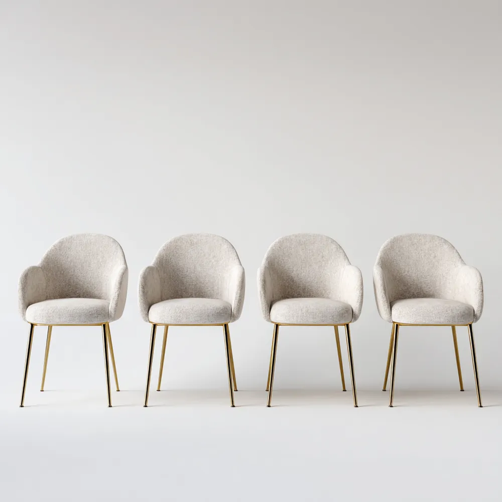 Chaise de salle à manger en tissu 50x60x85 cm – Blanc cassé – Design contemporain