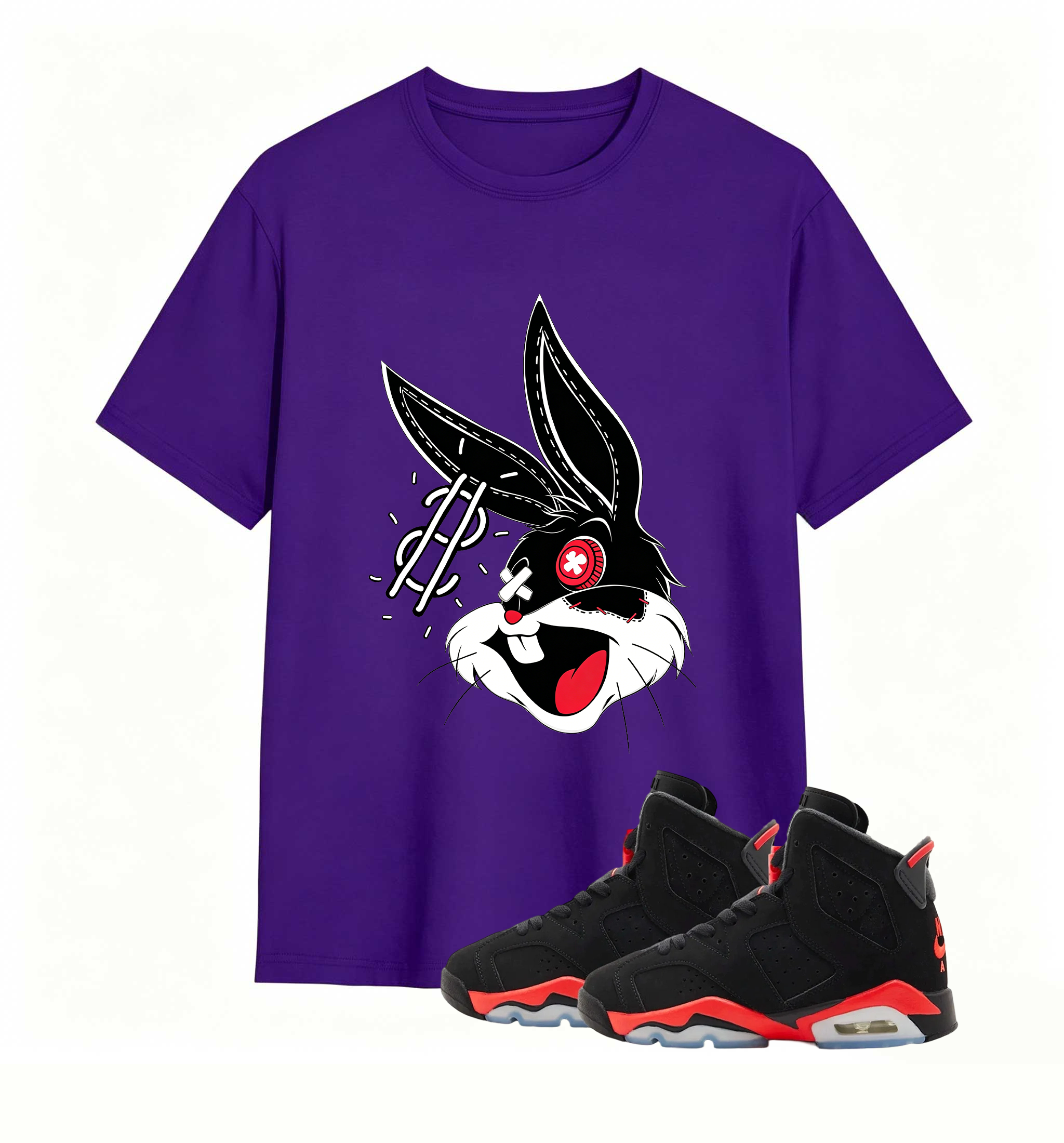 Rebellious Dollar Bunny Art designed for Air Jordan 6