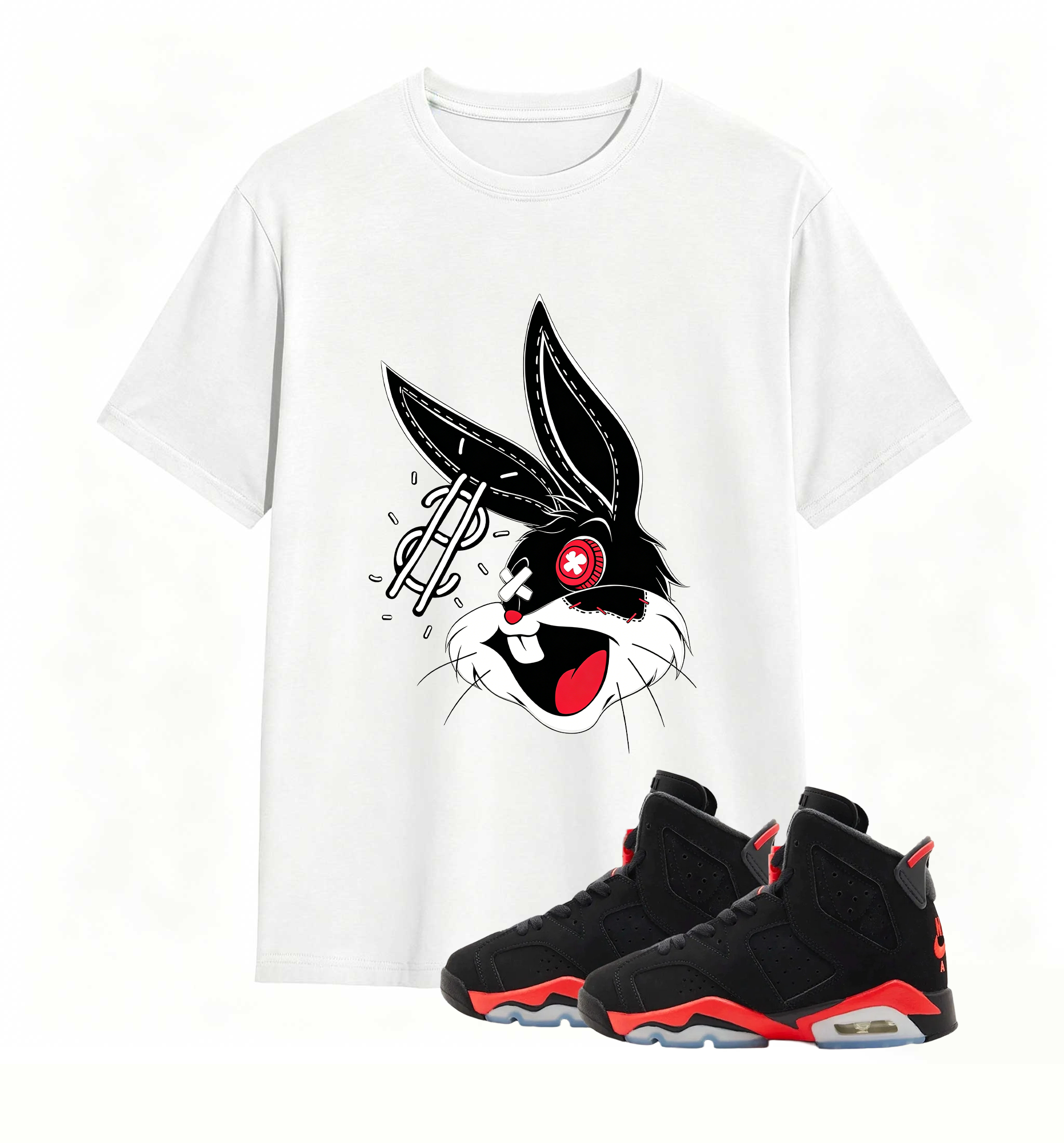Rebellious Dollar Bunny Art designed for Air Jordan 6