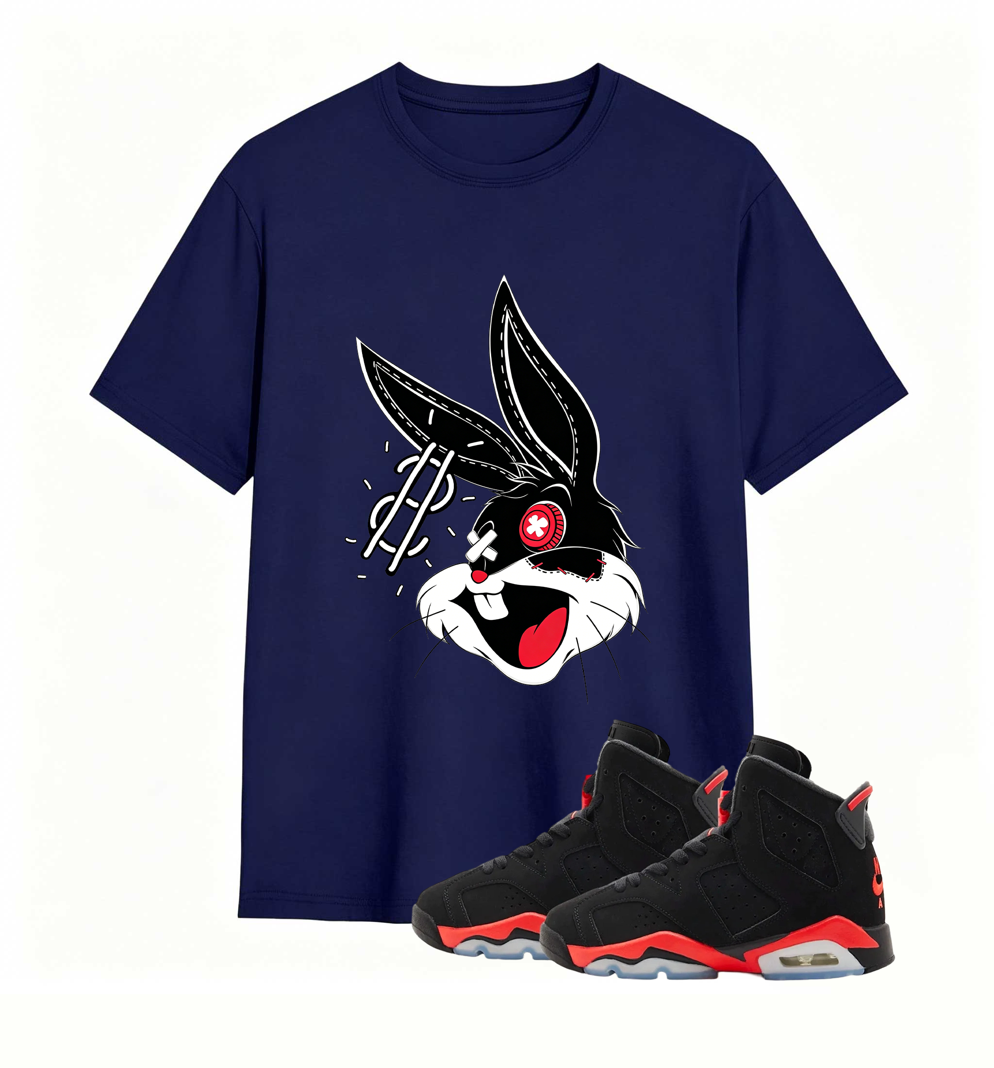 Rebellious Dollar Bunny Art designed for Air Jordan 6