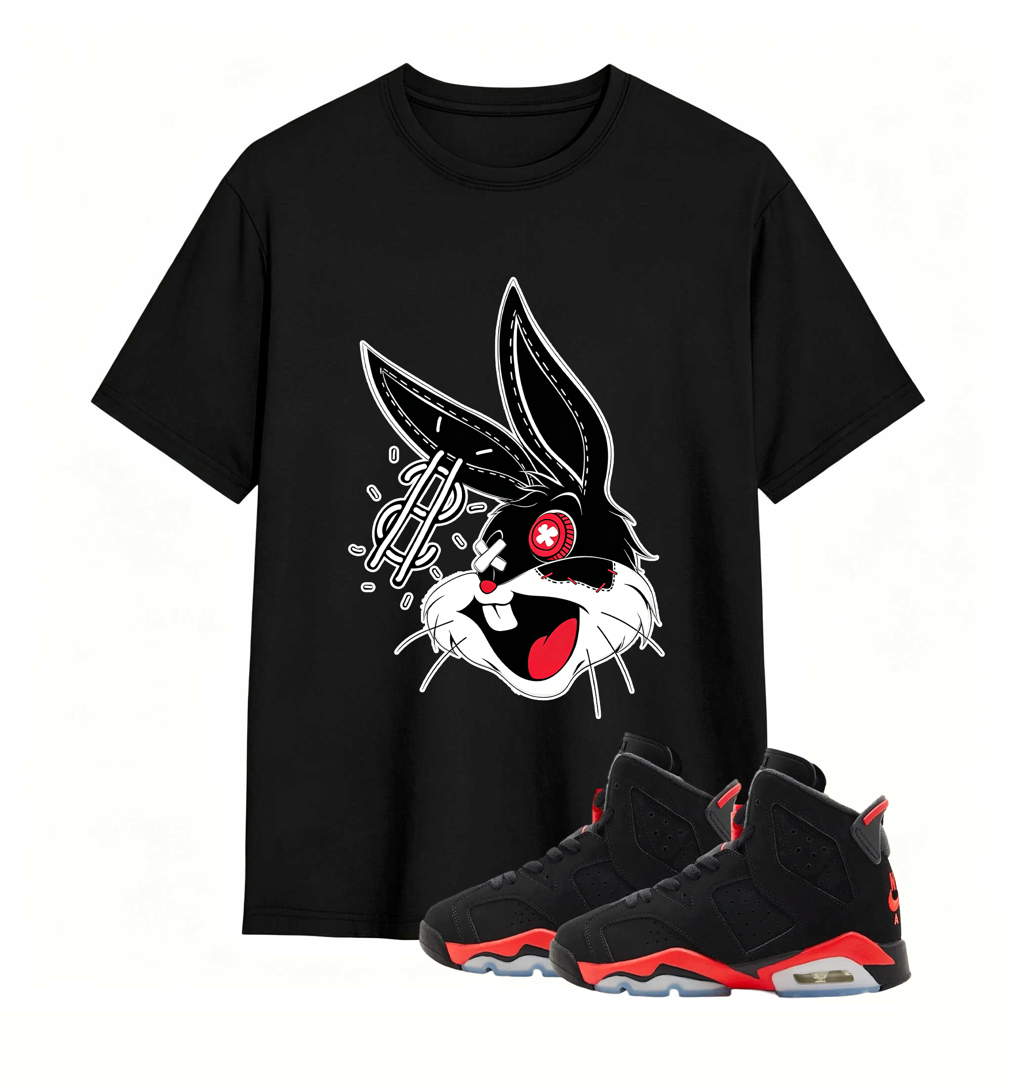 Rebellious Dollar Bunny Art designed for Air Jordan 6