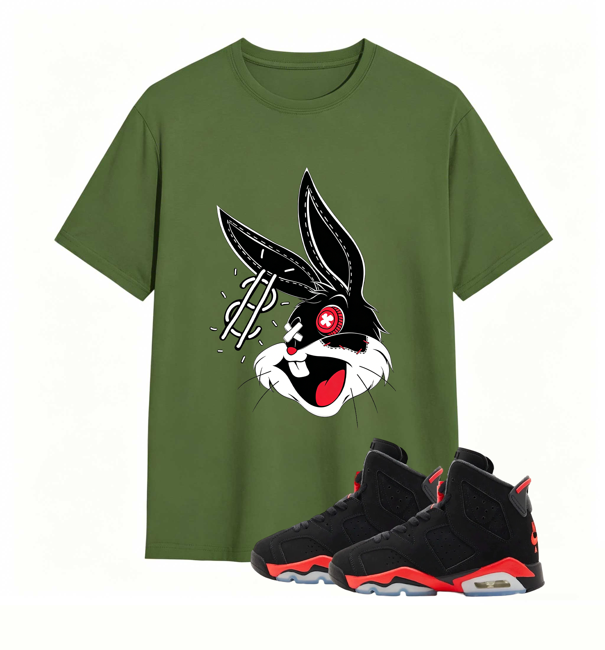 Rebellious Dollar Bunny Art designed for Air Jordan 6