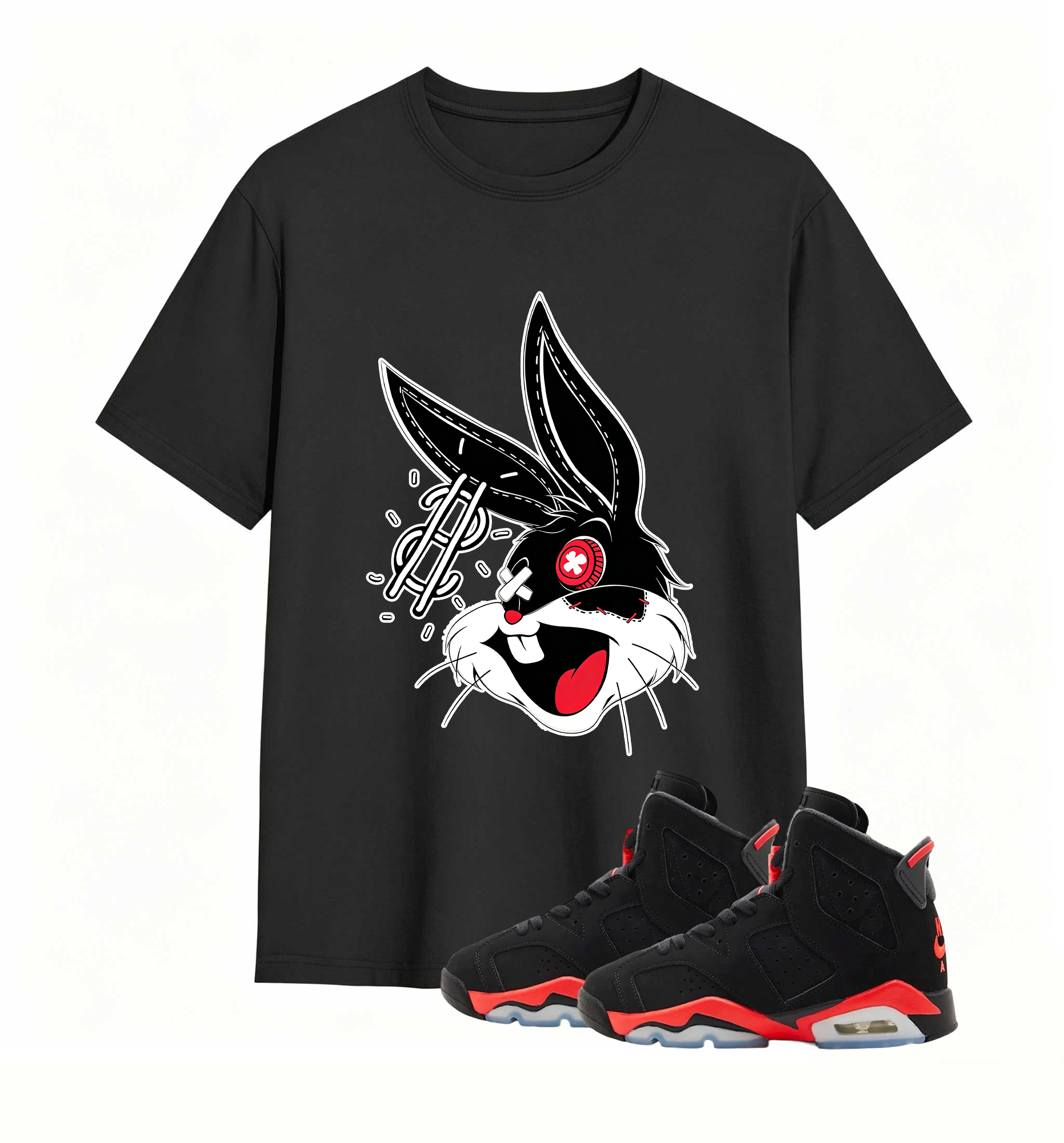 Rebellious Dollar Bunny Art designed for Air Jordan 6