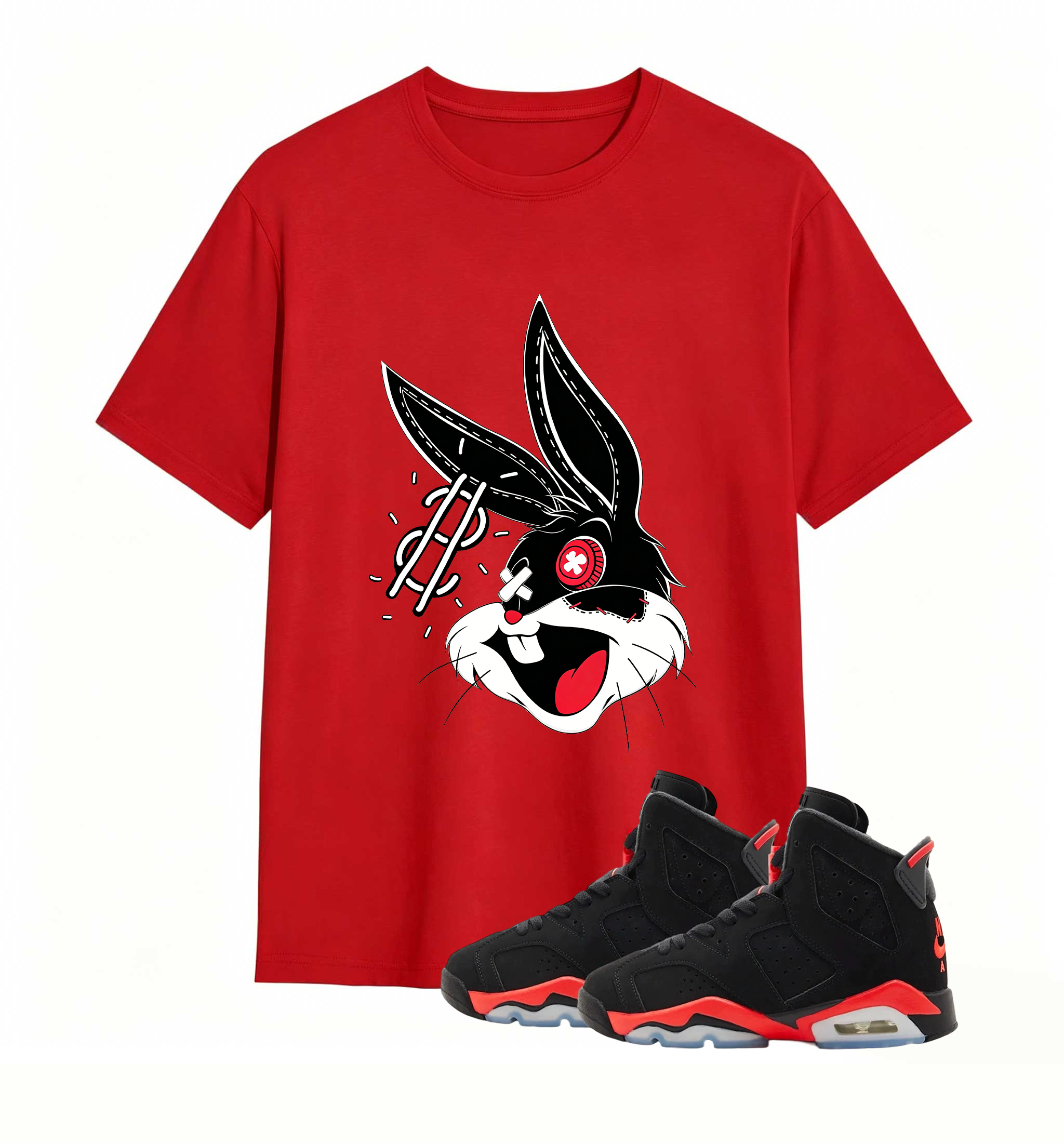 Rebellious Dollar Bunny Art designed for Air Jordan 6