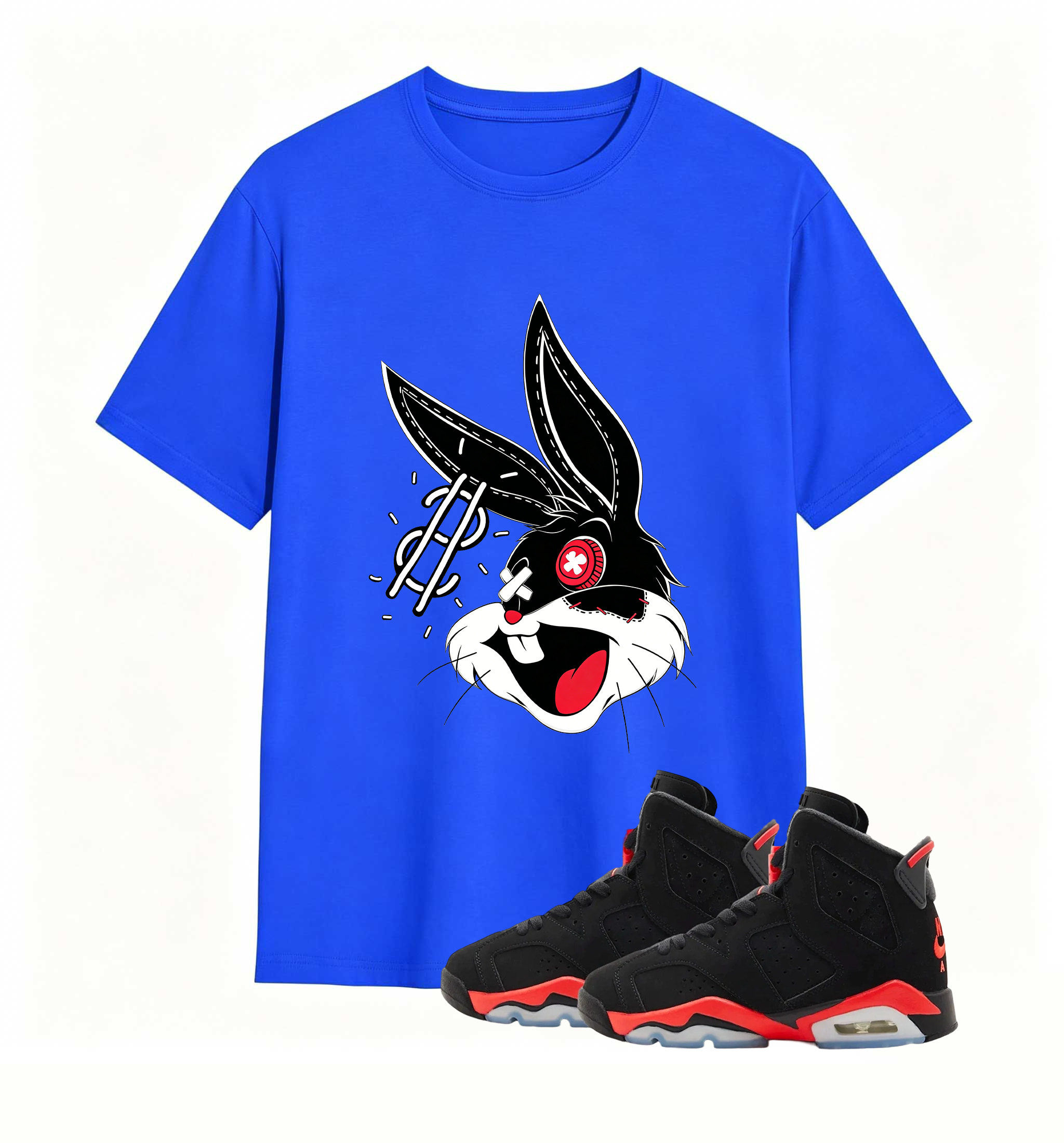 Rebellious Dollar Bunny Art designed for Air Jordan 6