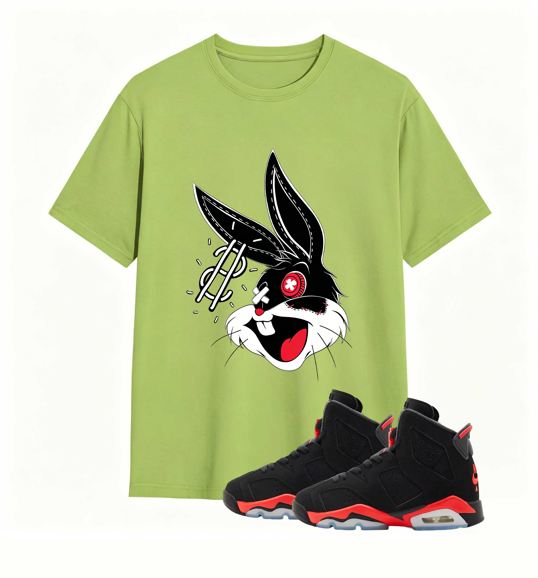 Rebellious Dollar Bunny Art designed for Air Jordan 6