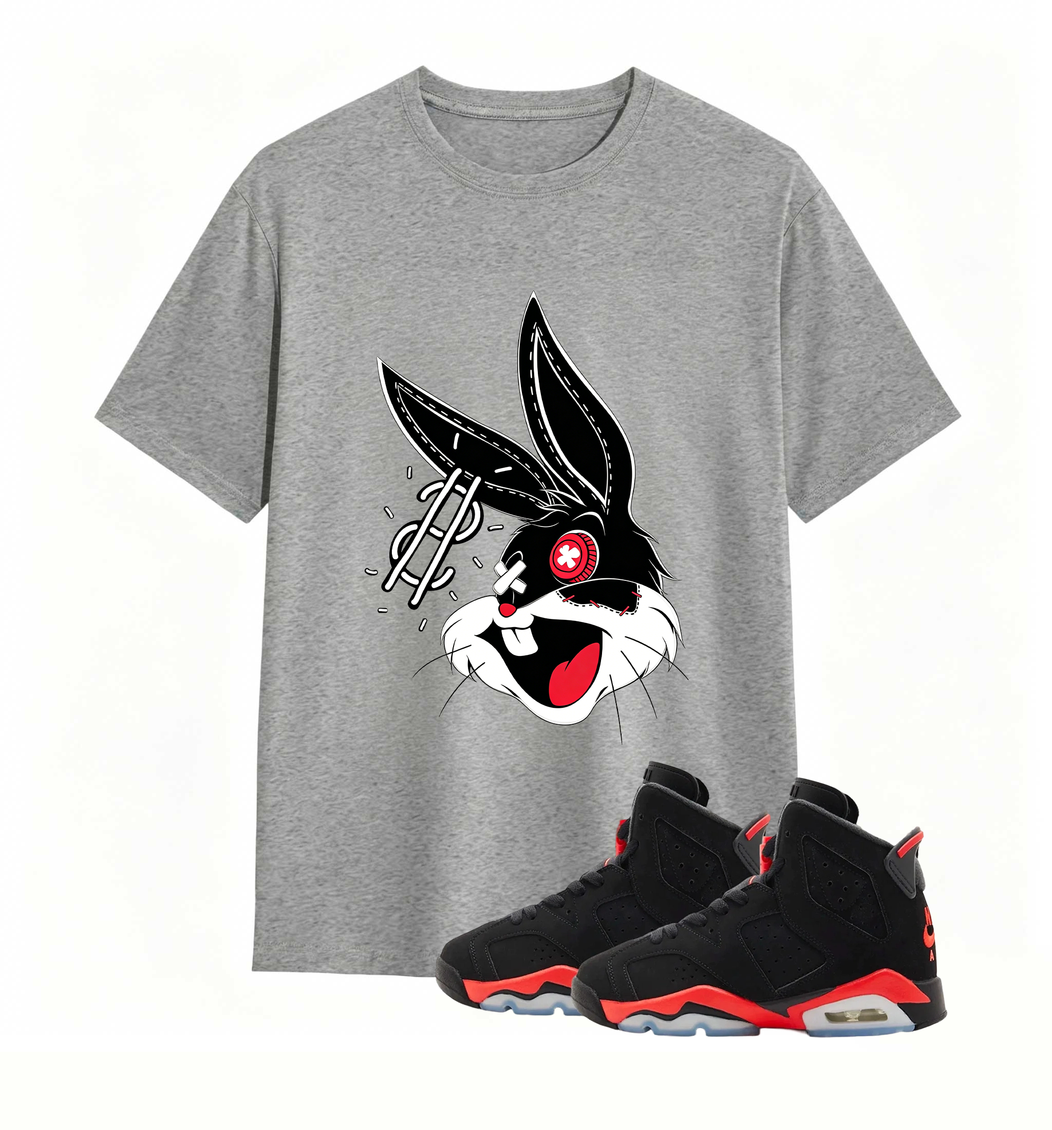 Rebellious Dollar Bunny Art designed for Air Jordan 6