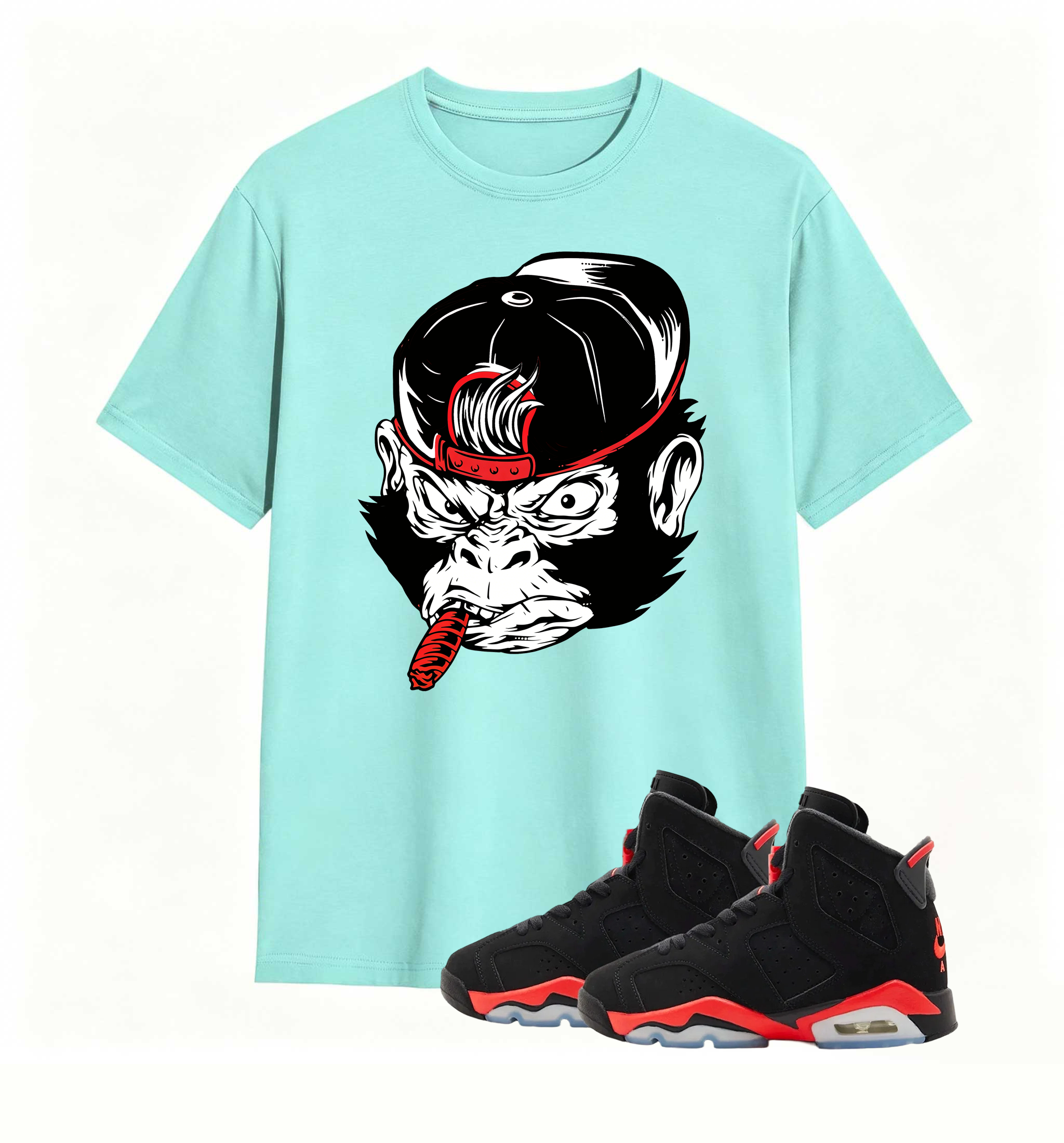 Rebellious Gorilla Art tee designed for Air Jordan 6