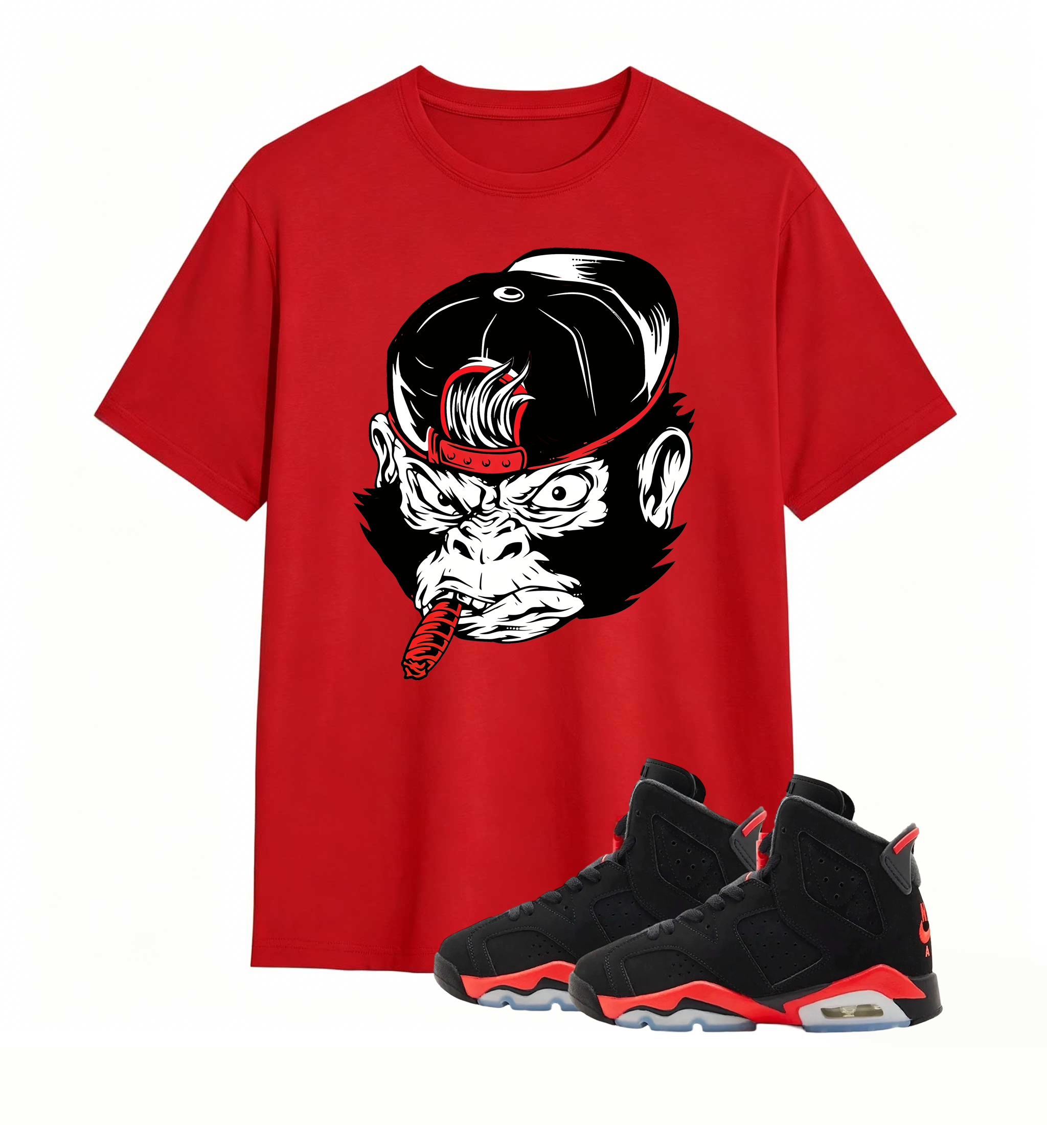 Rebellious Gorilla Art tee designed for Air Jordan 6