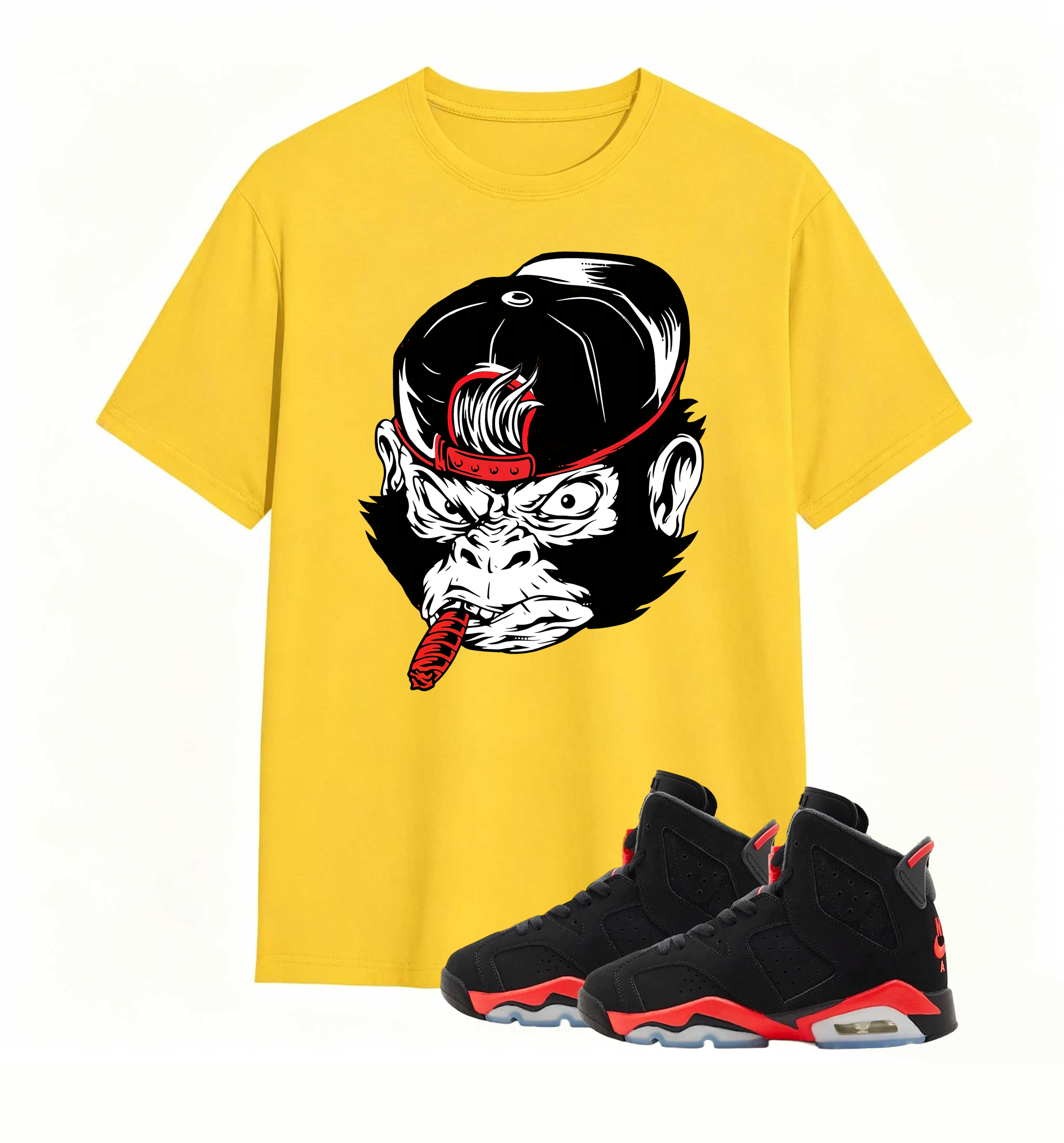 Rebellious Gorilla Art tee designed for Air Jordan 6