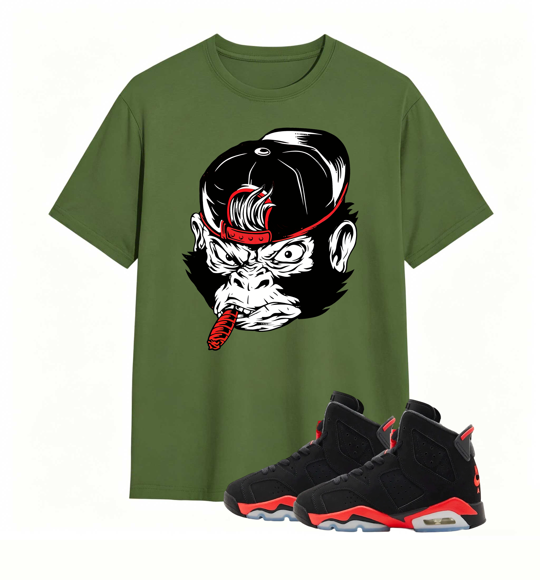 Rebellious Gorilla Art tee designed for Air Jordan 6