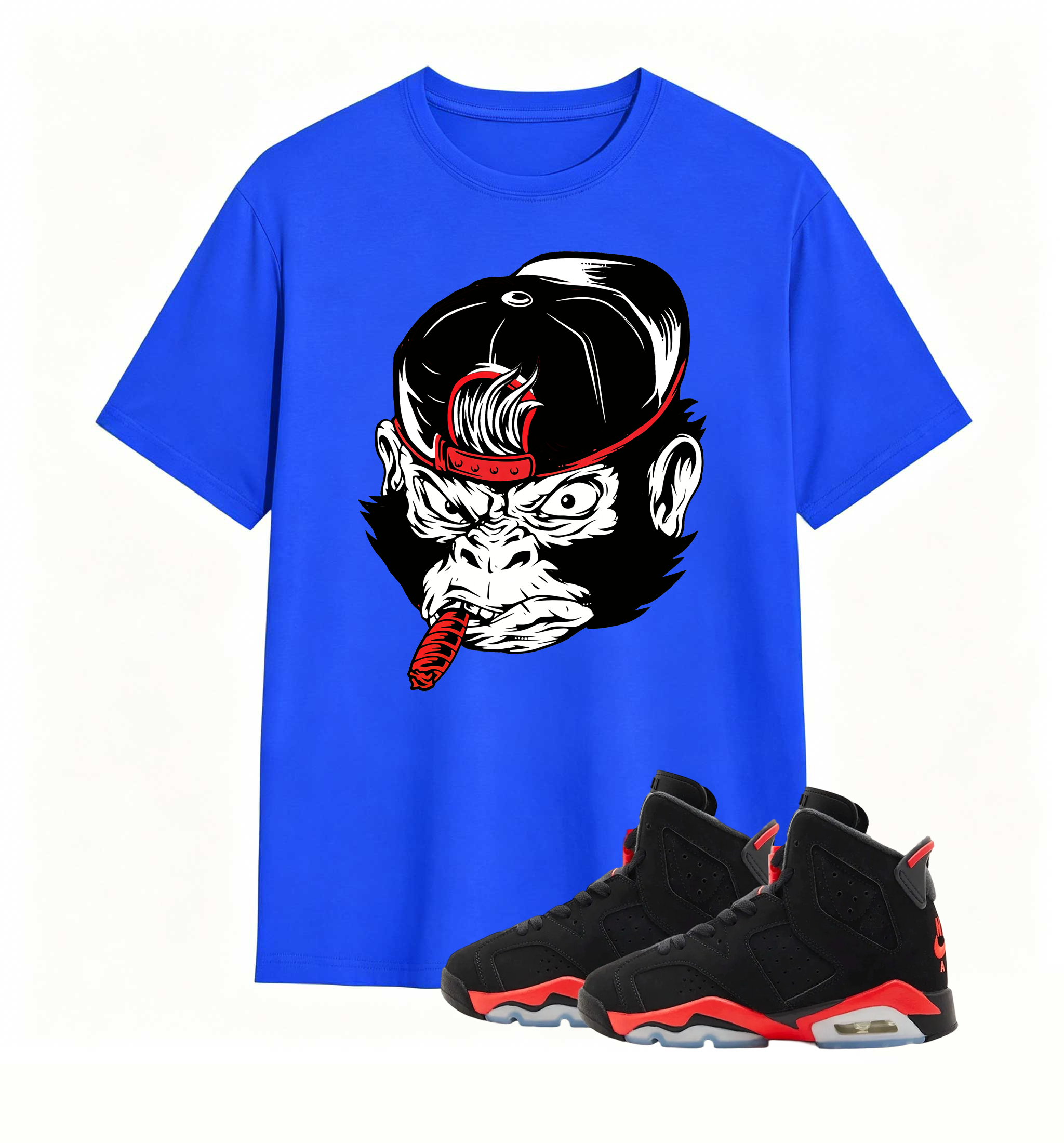 Rebellious Gorilla Art tee designed for Air Jordan 6