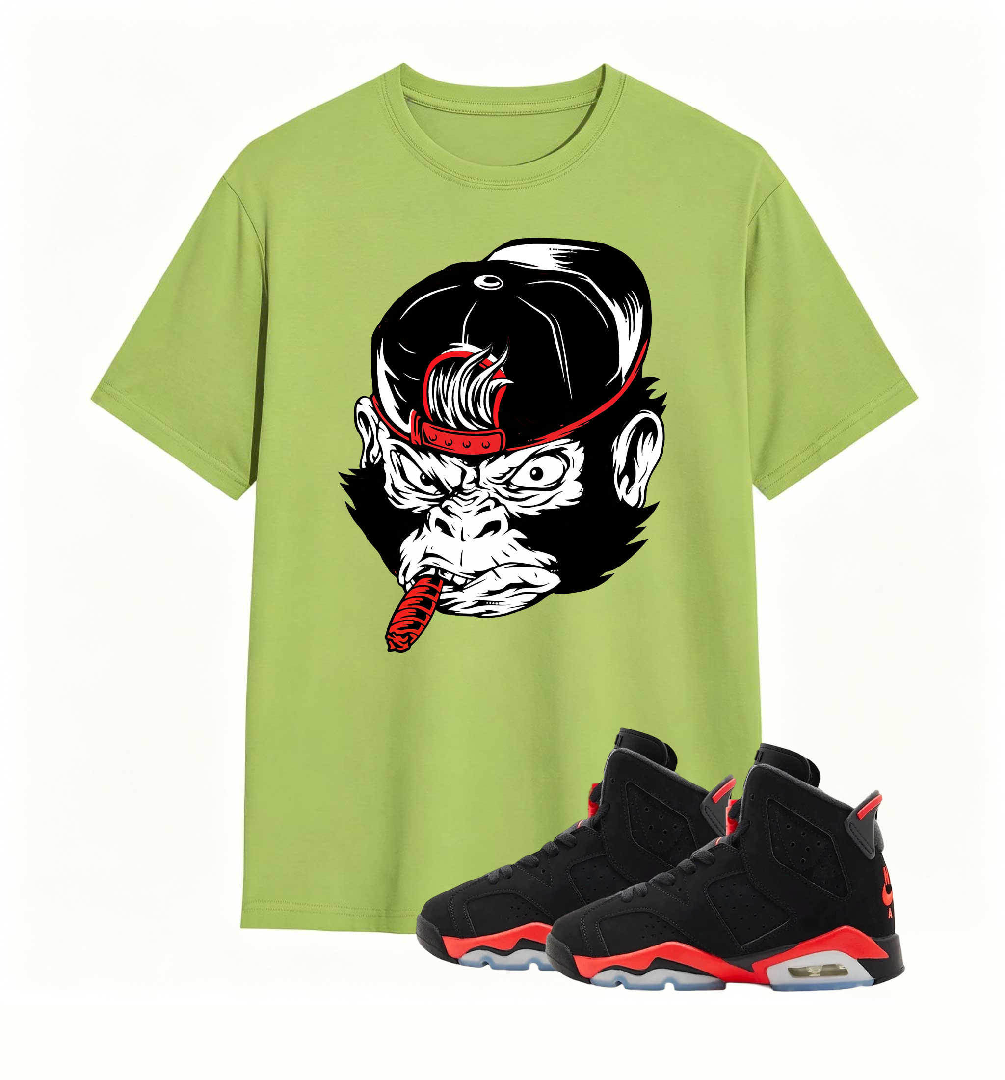 Rebellious Gorilla Art tee designed for Air Jordan 6