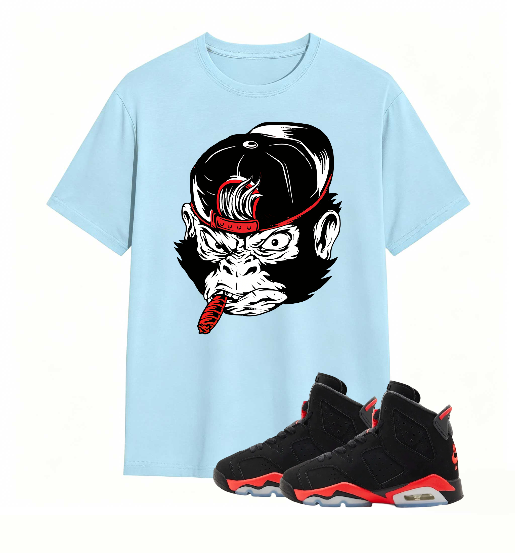 Rebellious Gorilla Art tee designed for Air Jordan 6