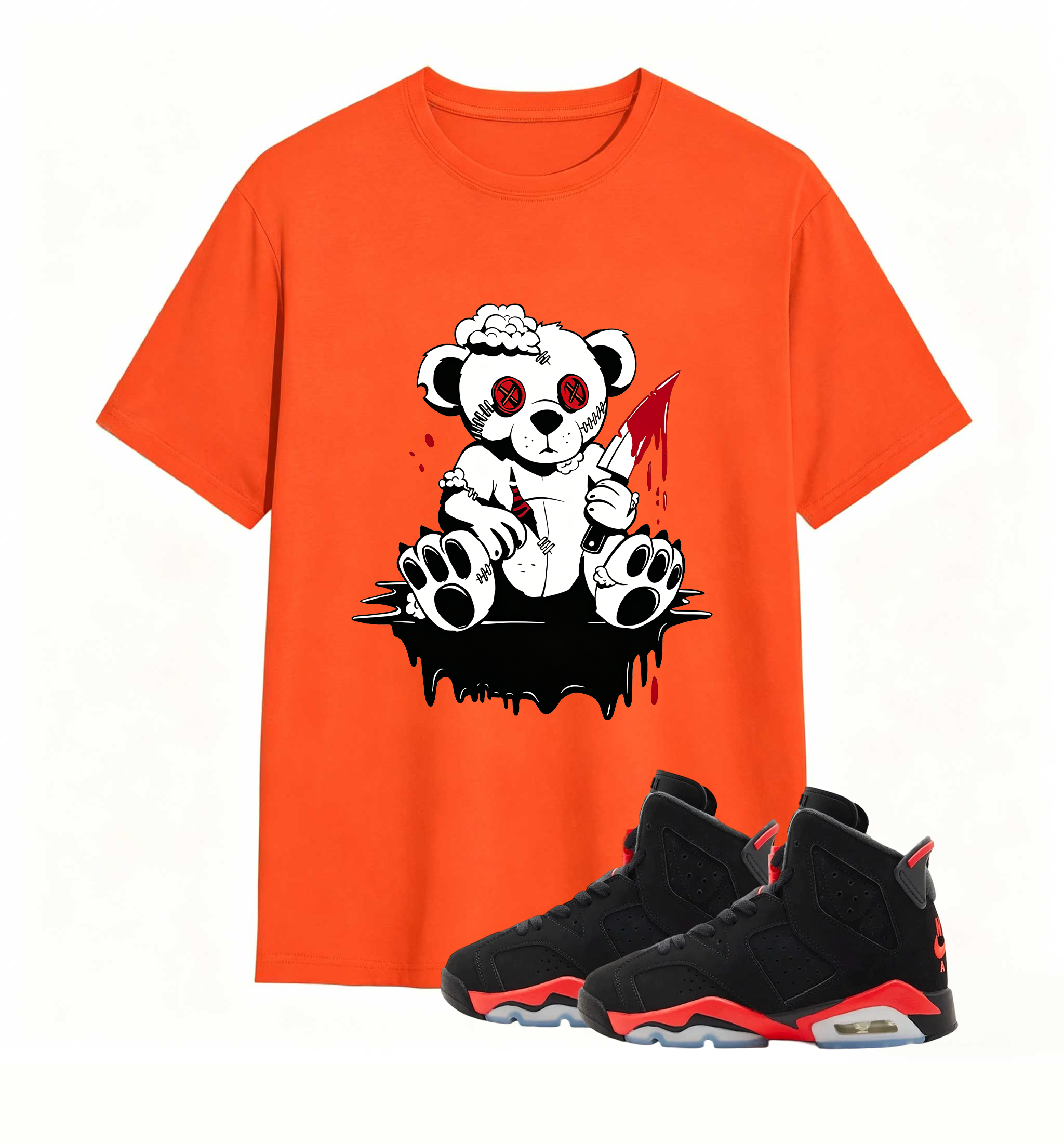 Rebellious Horror Bear statement tee for Air Jordan 6