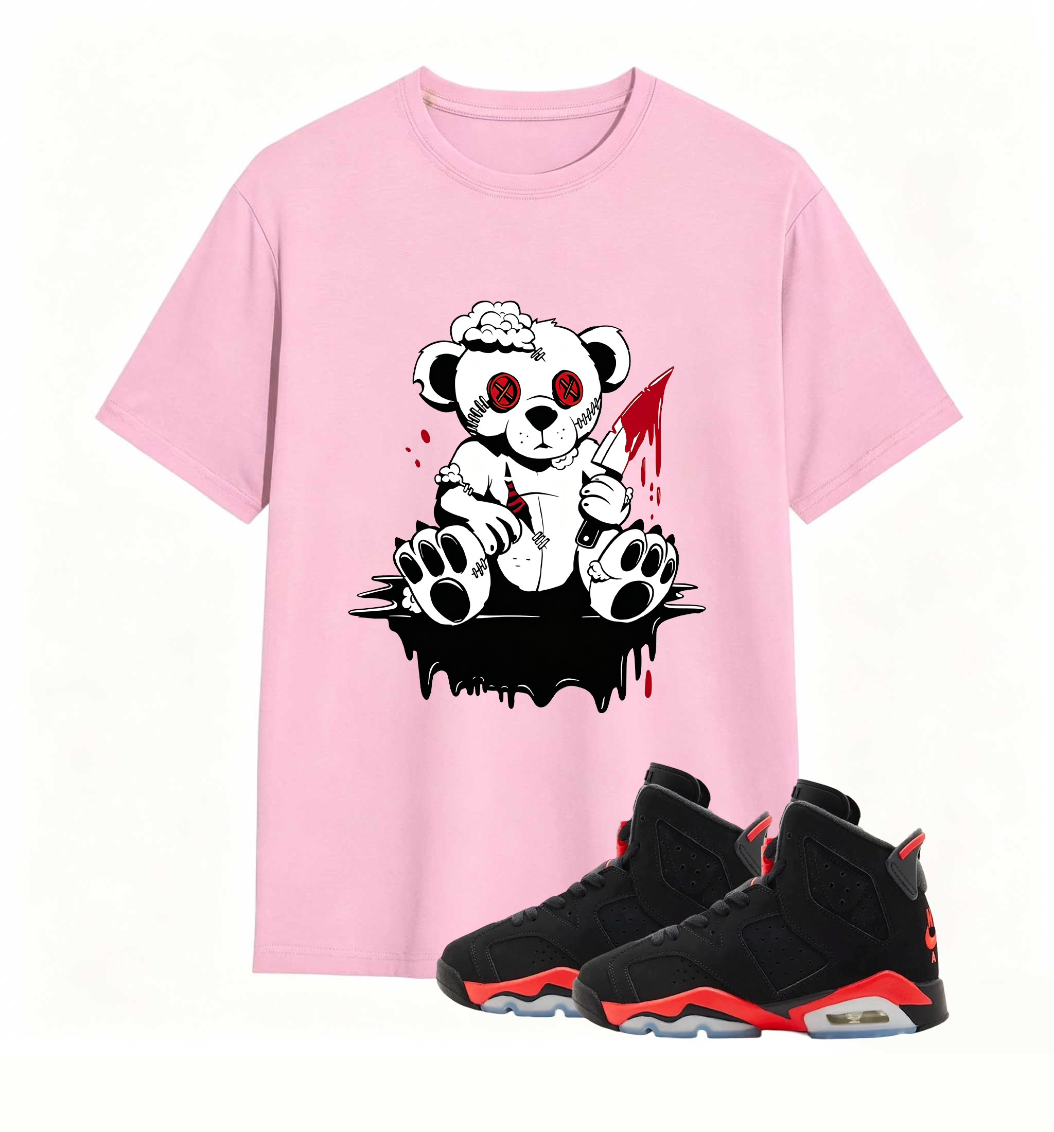 Rebellious Horror Bear statement tee for Air Jordan 6