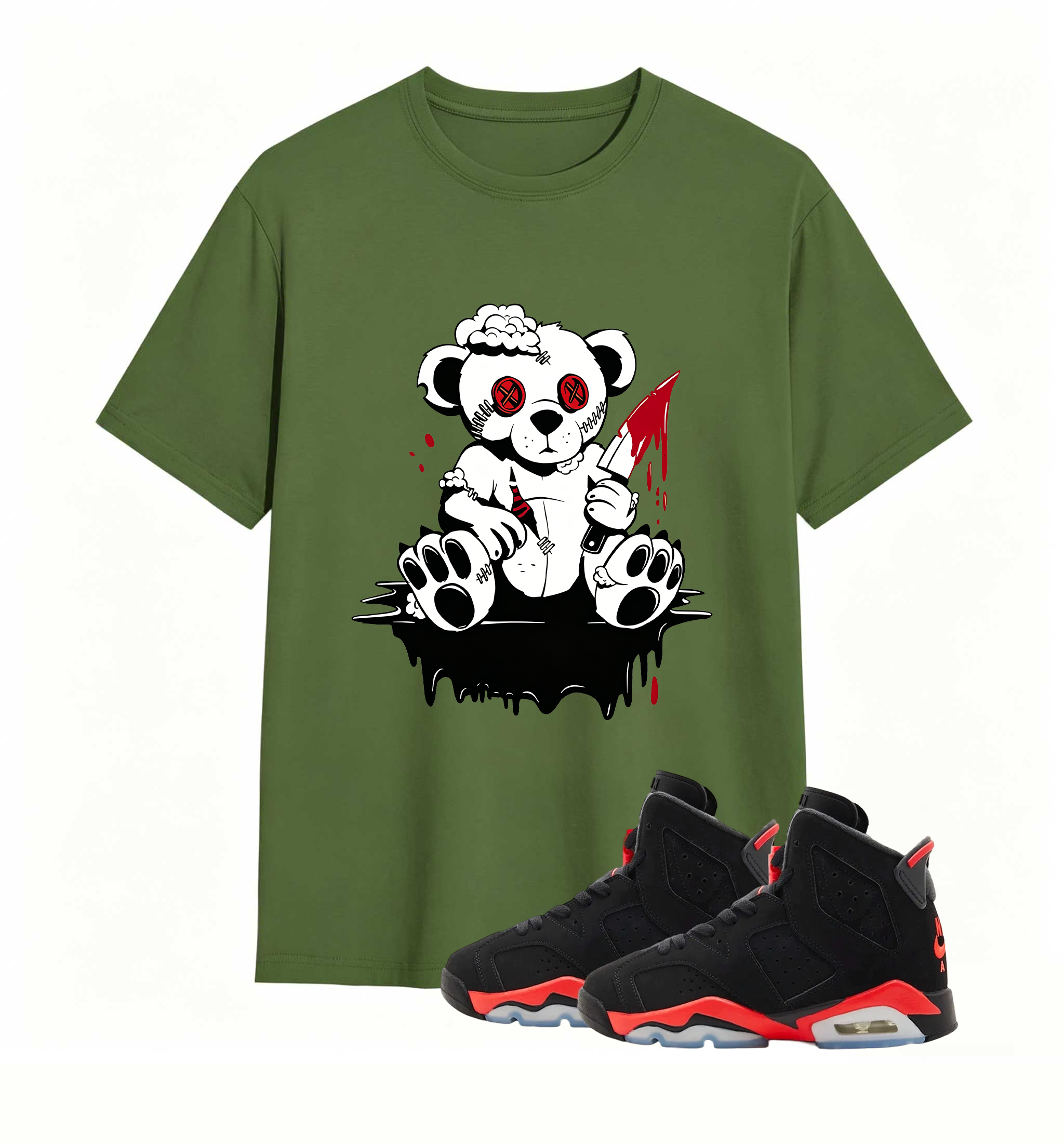 Rebellious Horror Bear statement tee for Air Jordan 6