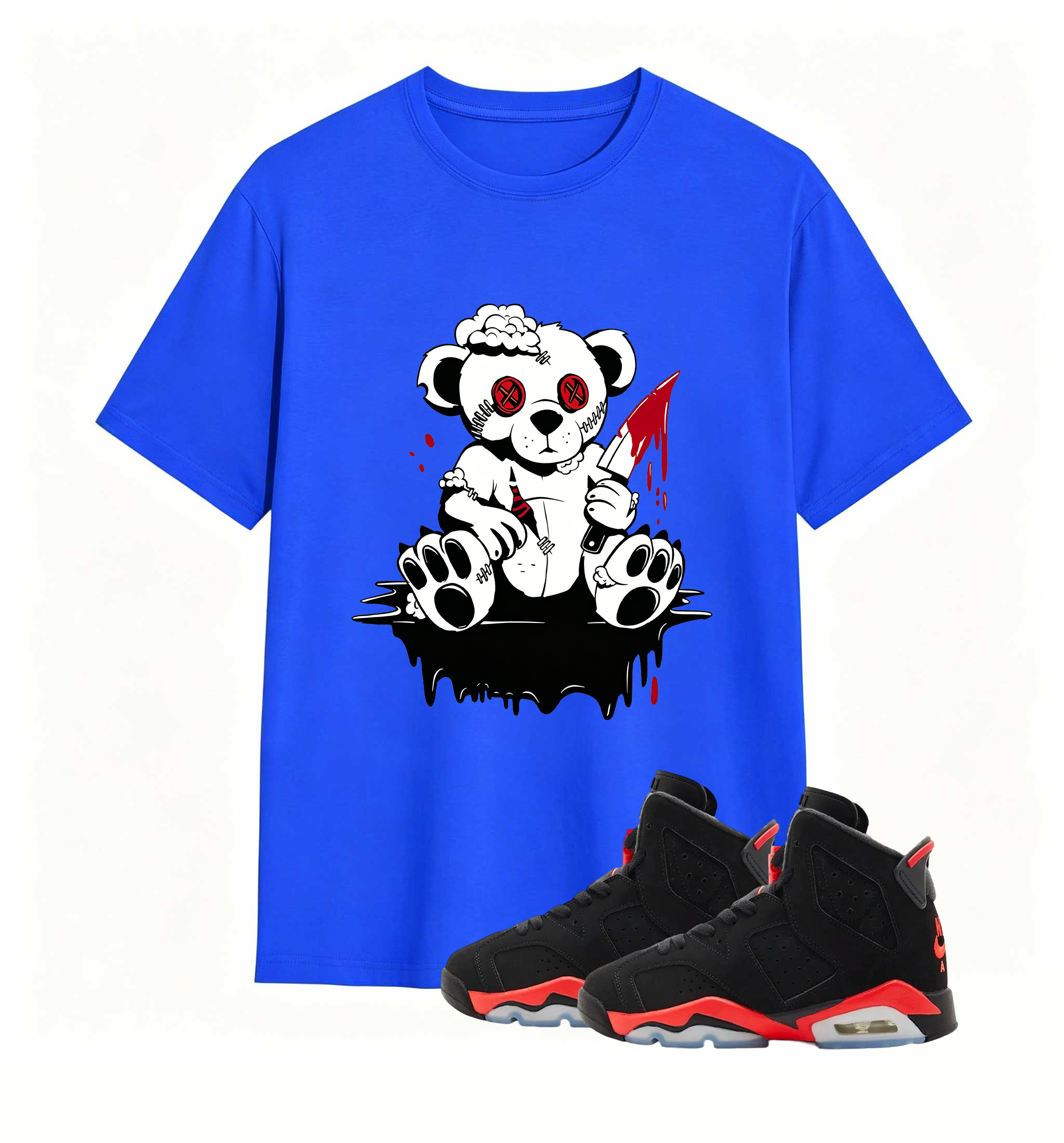 Rebellious Horror Bear statement tee for Air Jordan 6