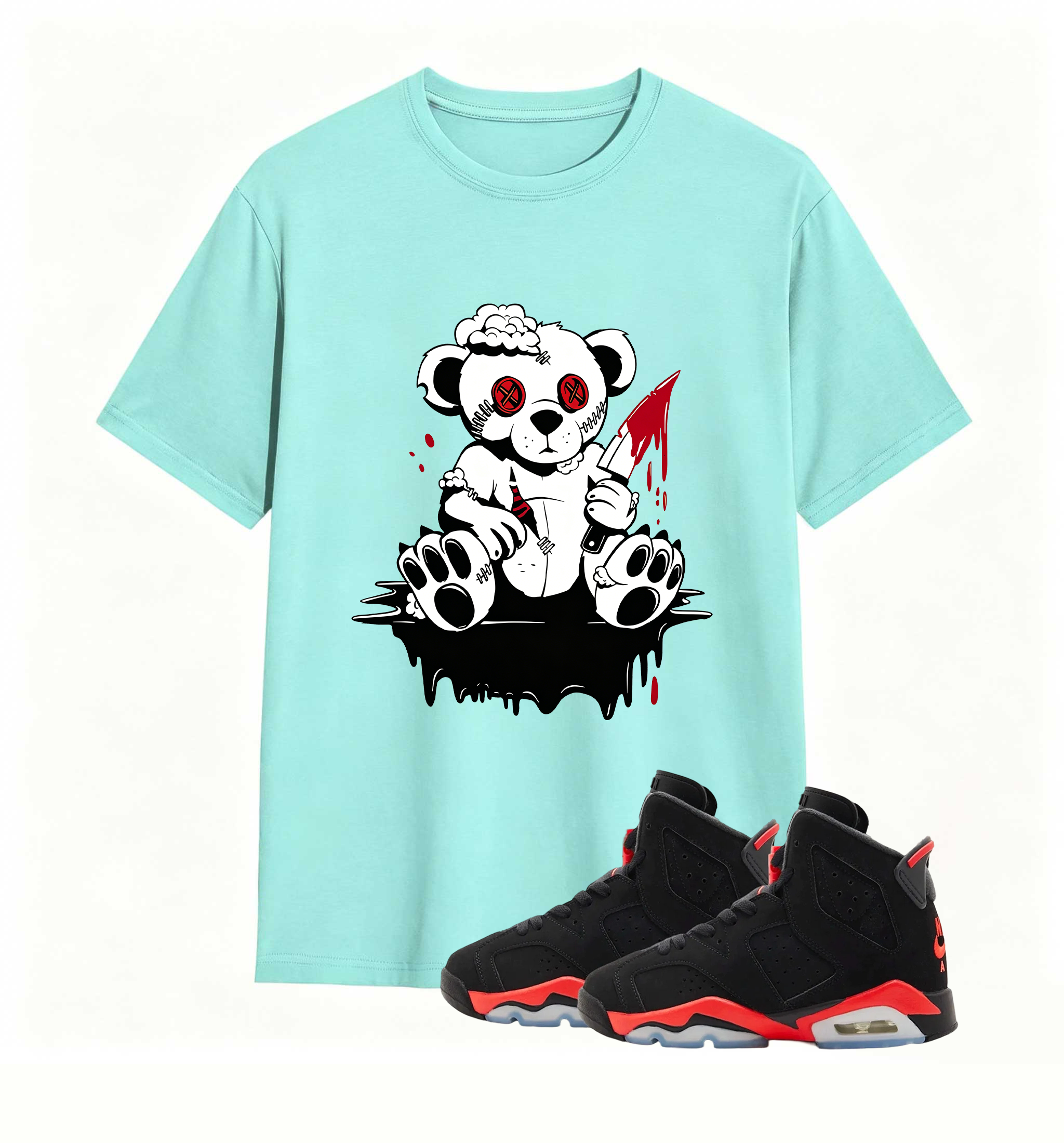 Rebellious Horror Bear statement tee for Air Jordan 6