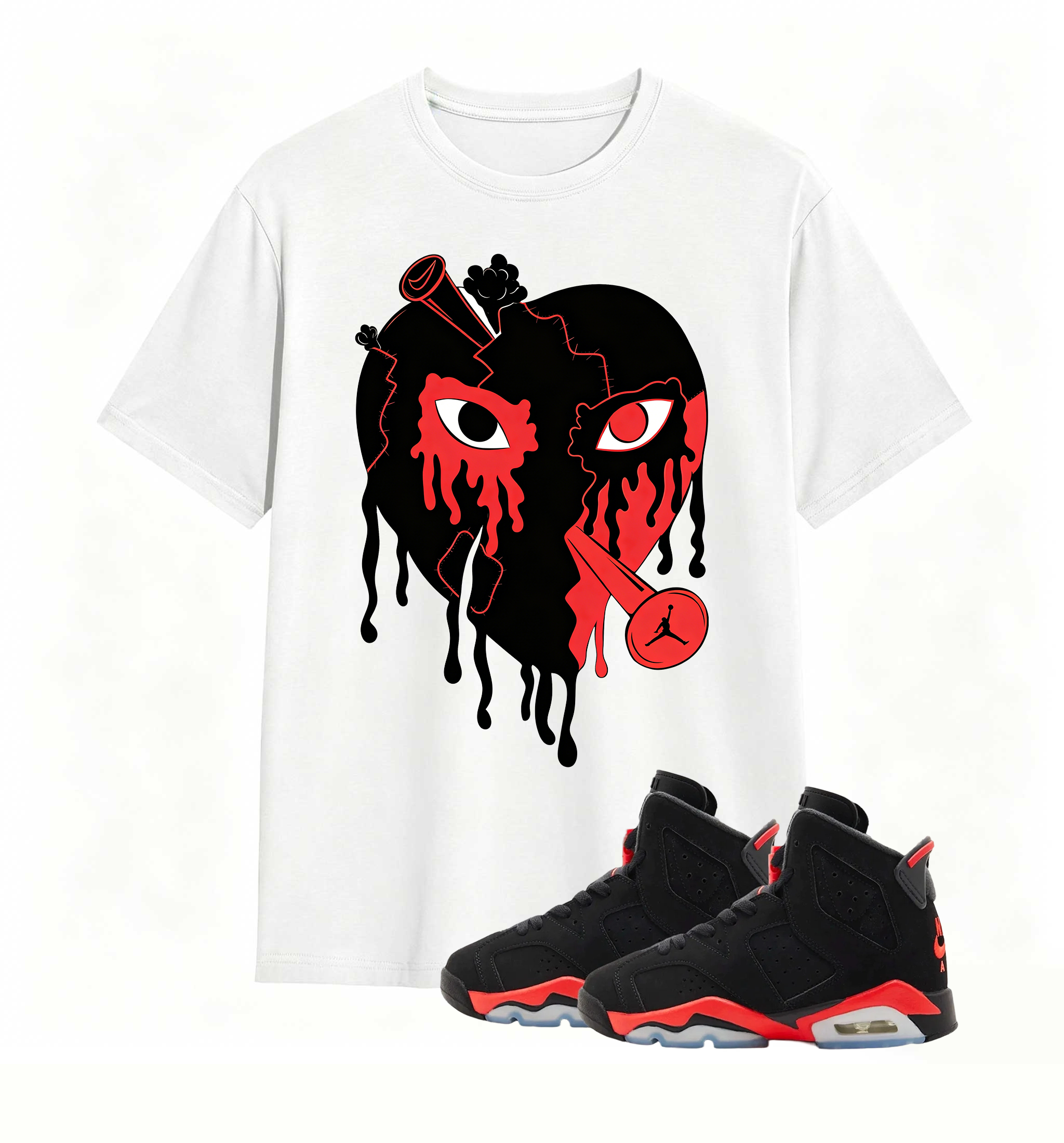 Rebellious Shot Heart Statement tee for Air Jordan 6