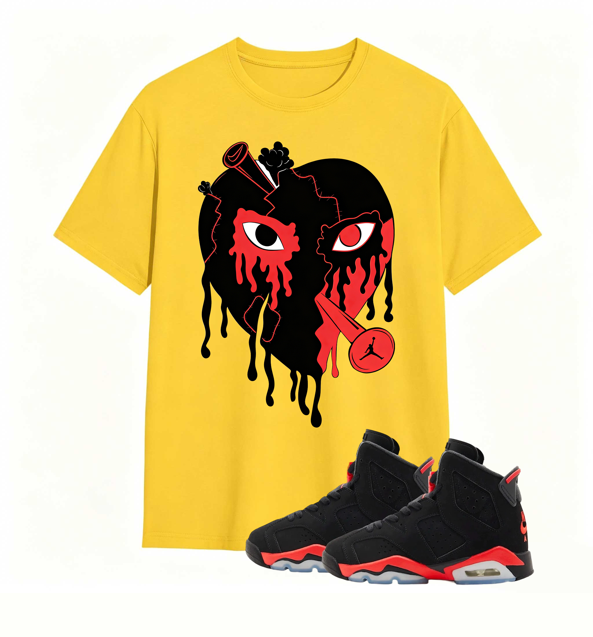 Rebellious Shot Heart Statement tee for Air Jordan 6