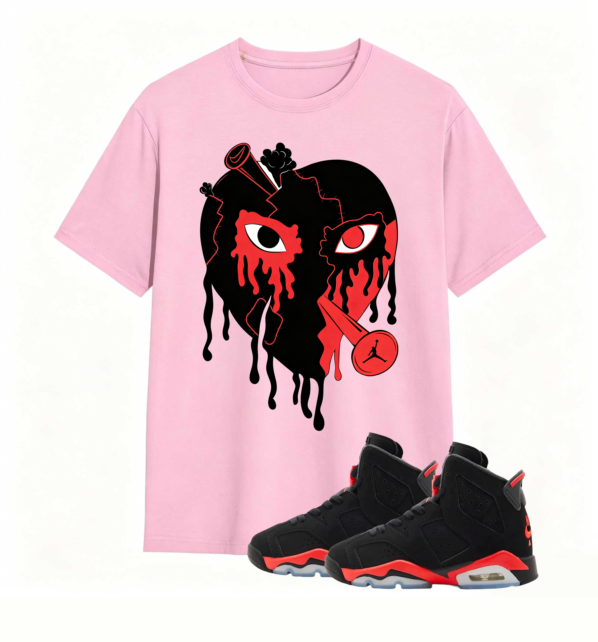 Rebellious Shot Heart Statement tee for Air Jordan 6