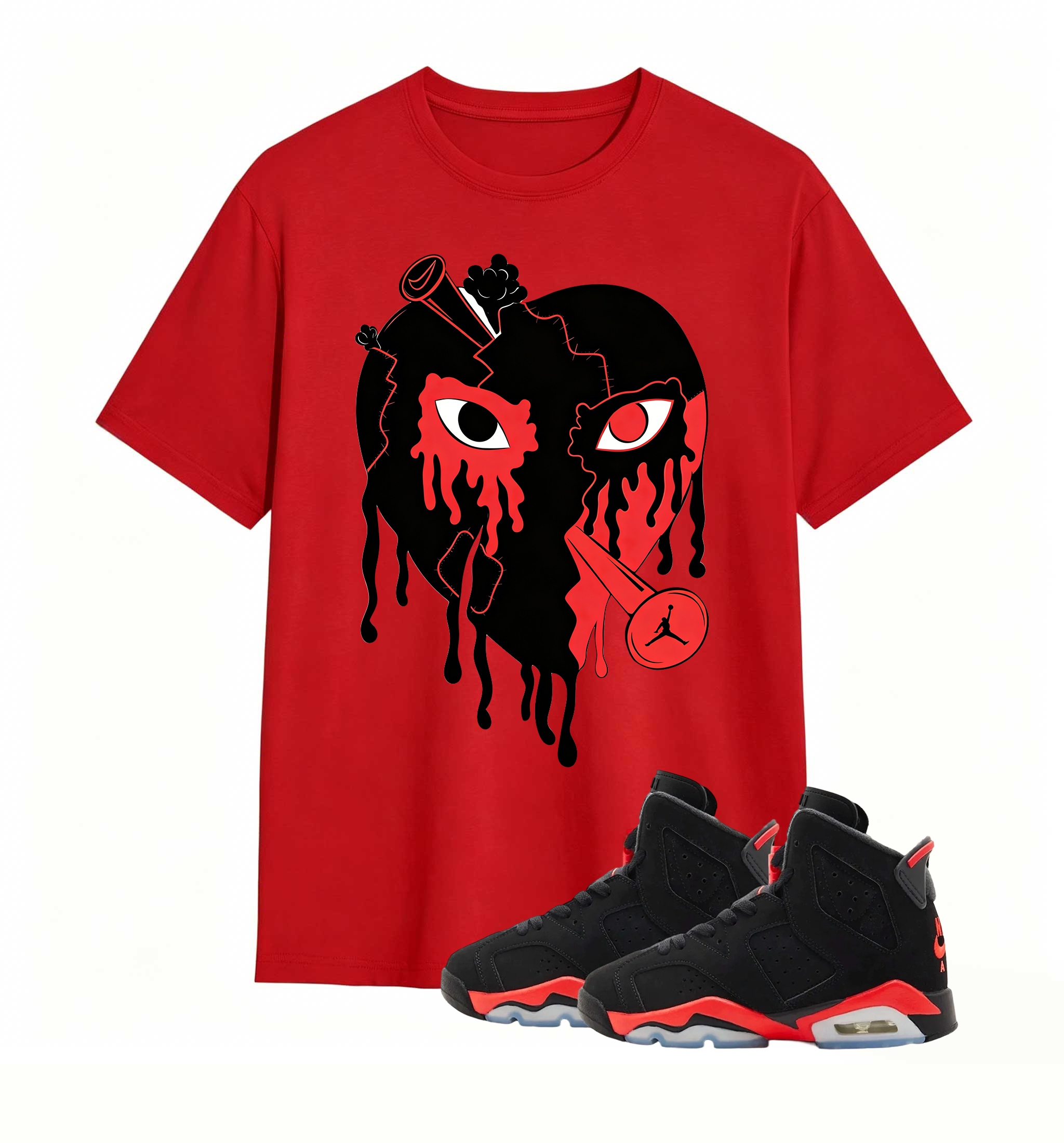 Rebellious Shot Heart Statement tee for Air Jordan 6