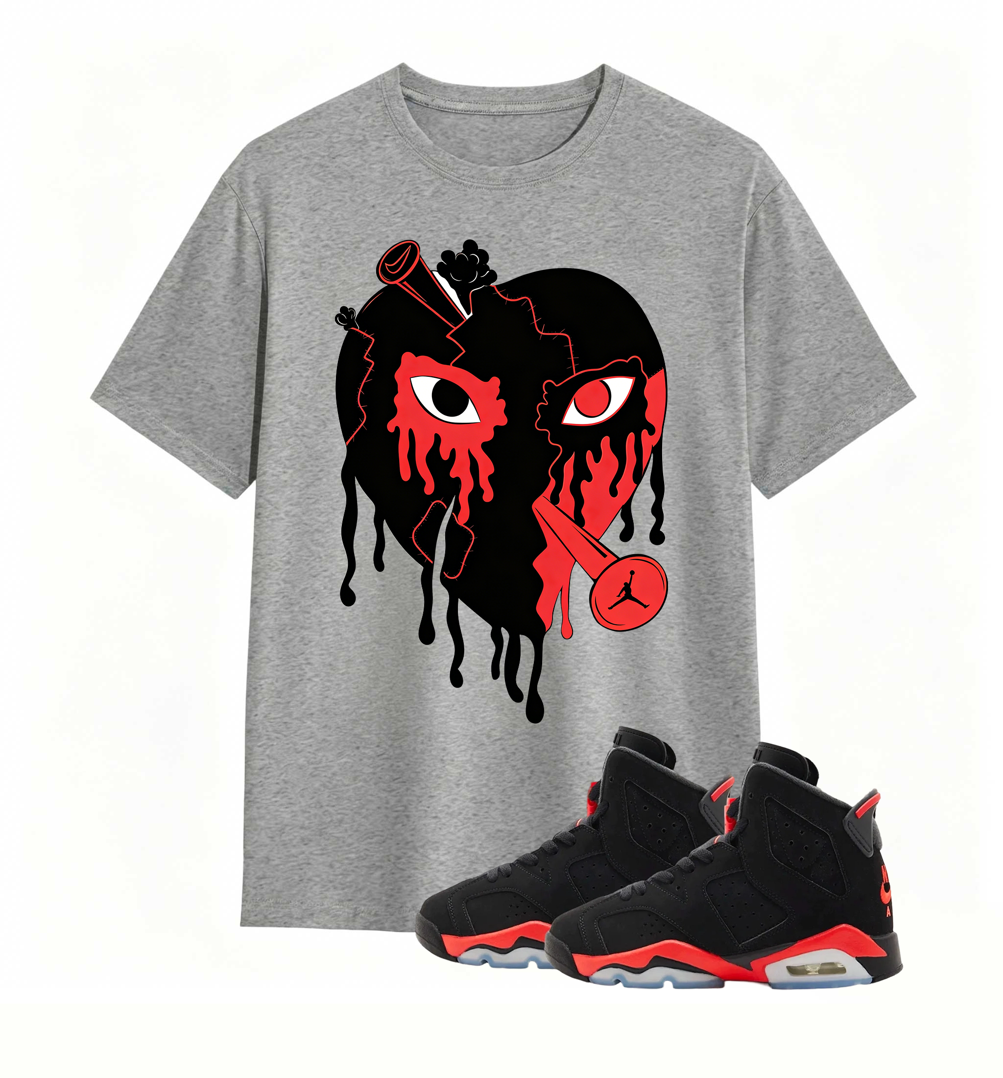 Rebellious Shot Heart Statement tee for Air Jordan 6