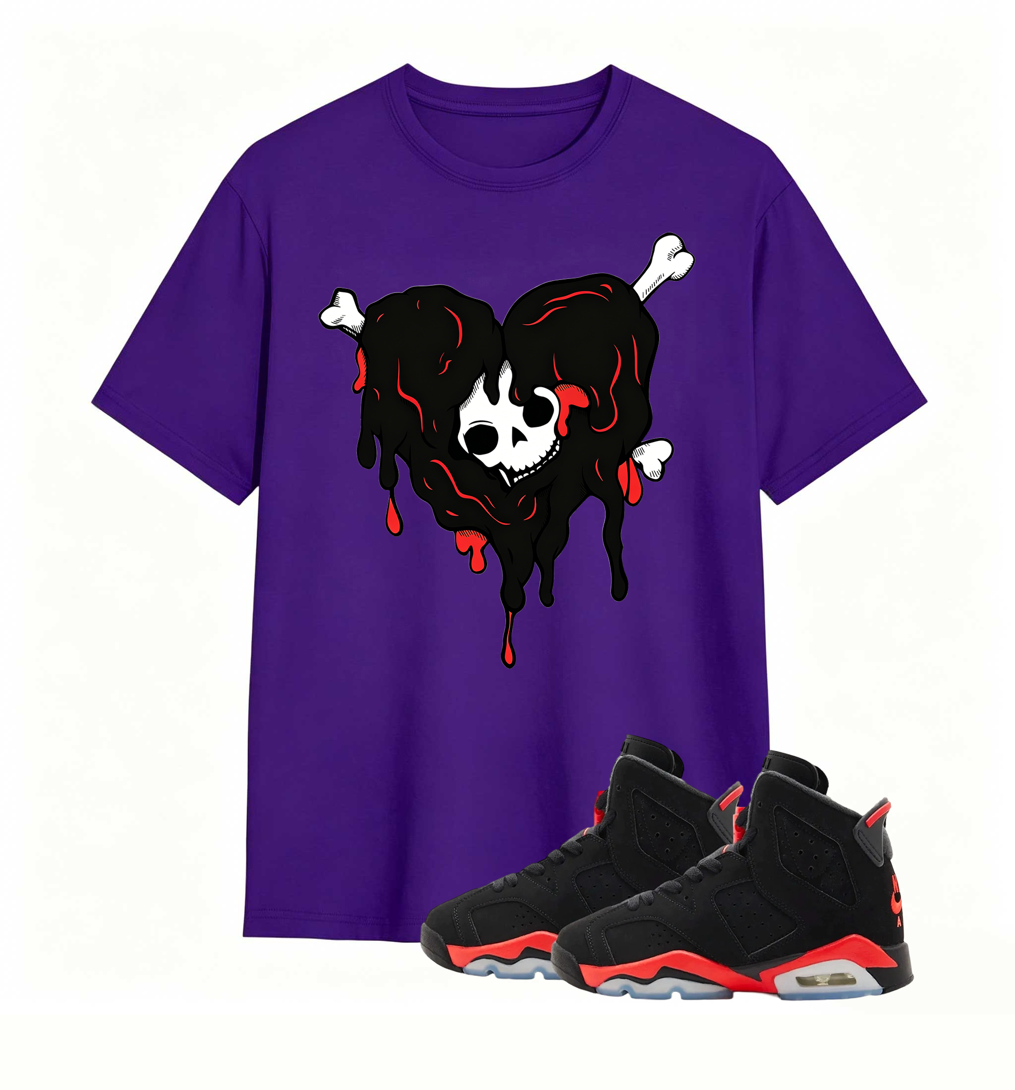 Red Accent Drip Heart Air Jordan 6