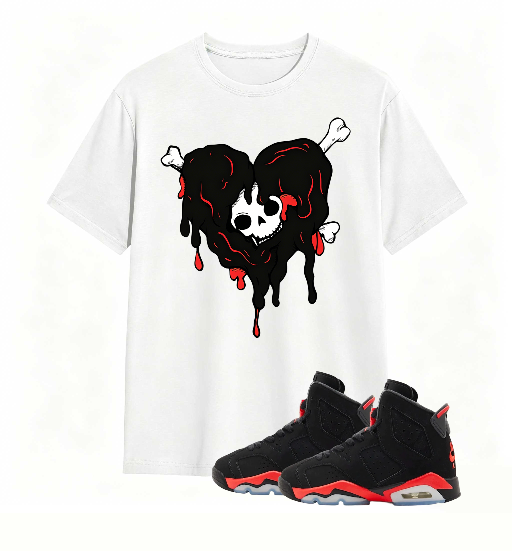 Red Accent Drip Heart Air Jordan 6