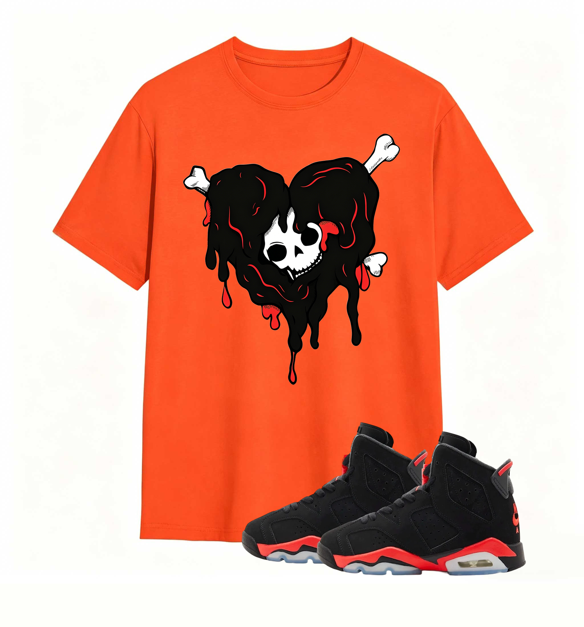 Red Accent Drip Heart Air Jordan 6