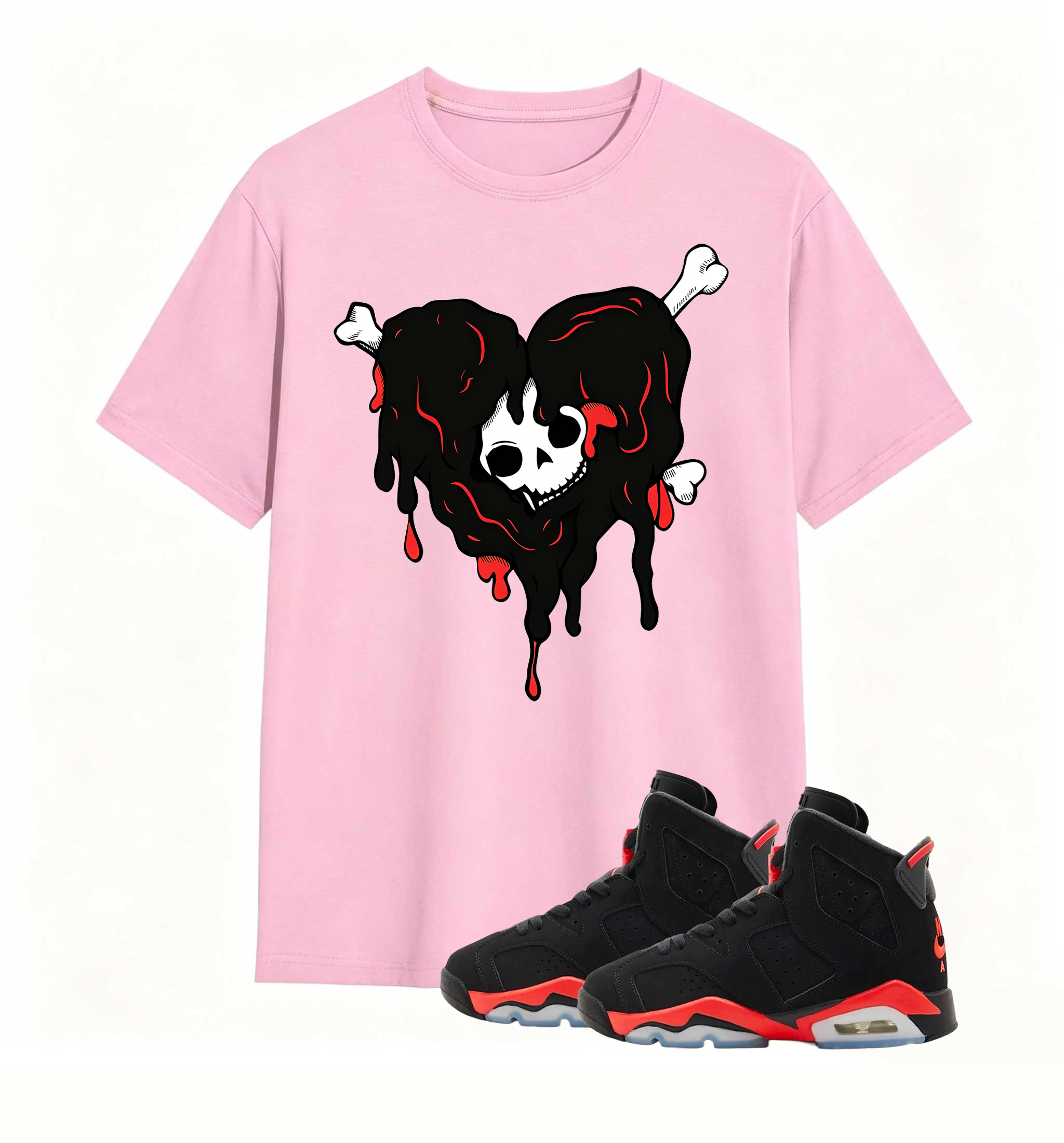 Red Accent Drip Heart Air Jordan 6