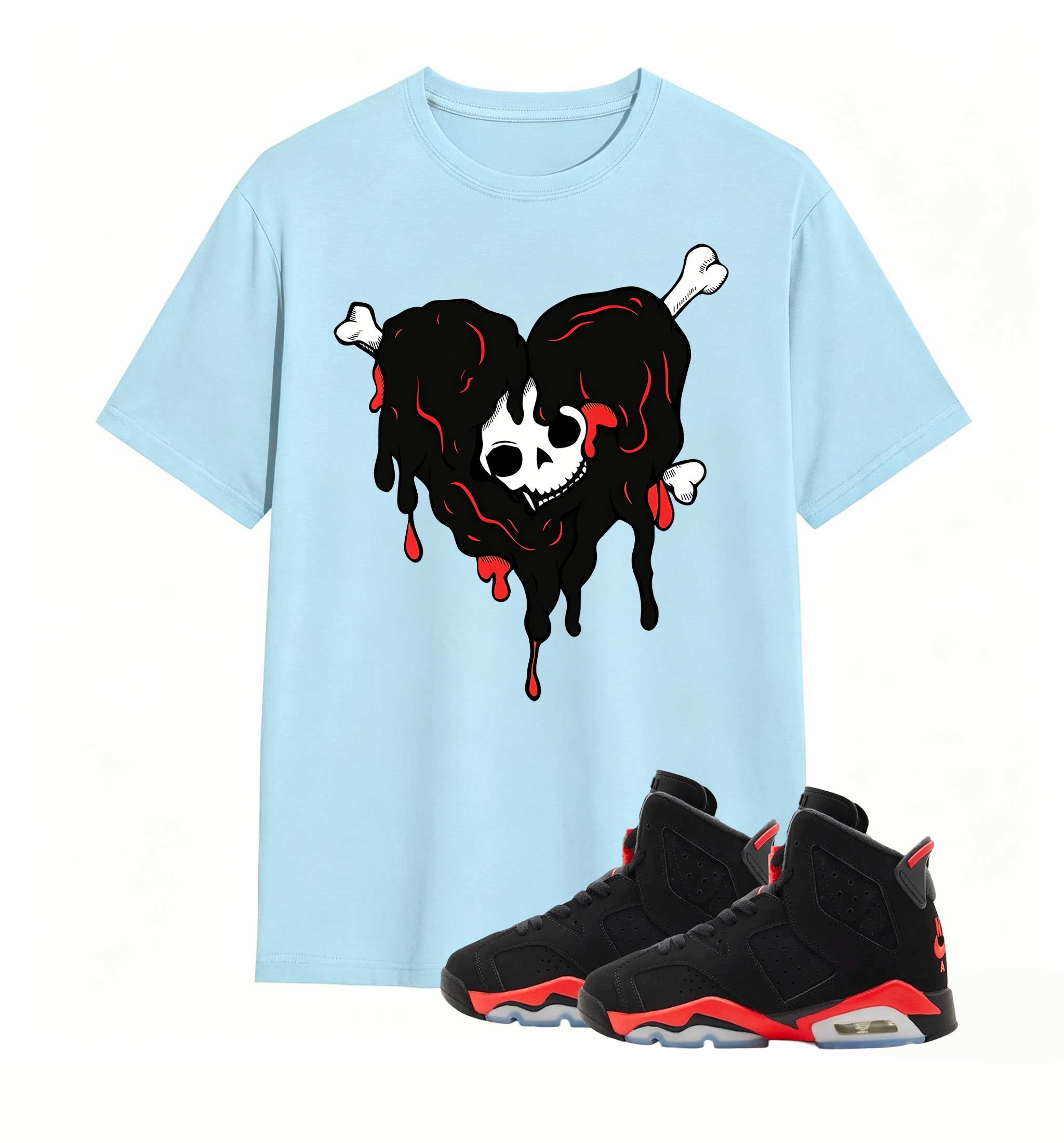 Red Accent Drip Heart Air Jordan 6