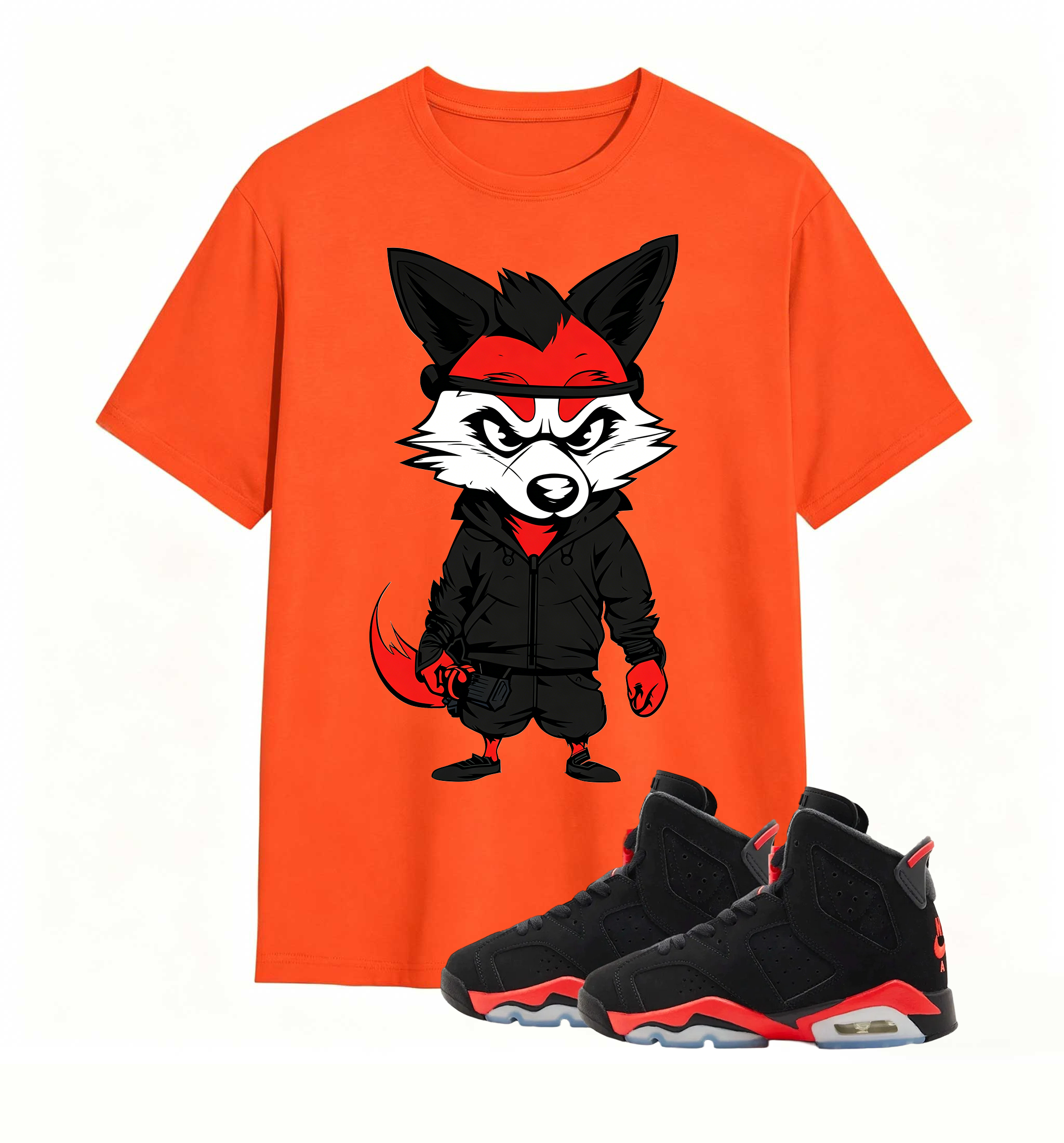 Red Black Fox Print Jordan 6 Flex