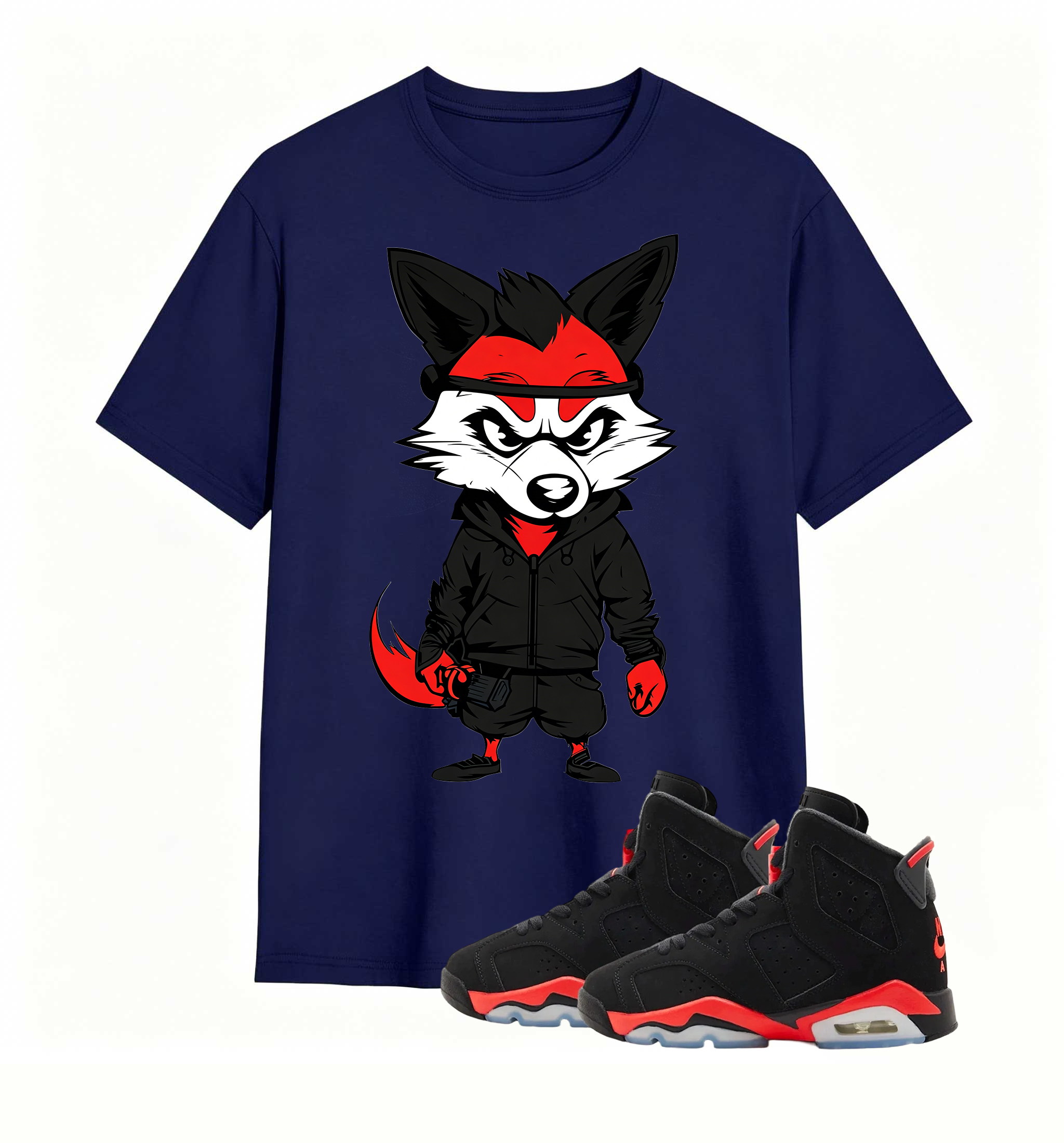 Red Black Fox Print Jordan 6 Flex