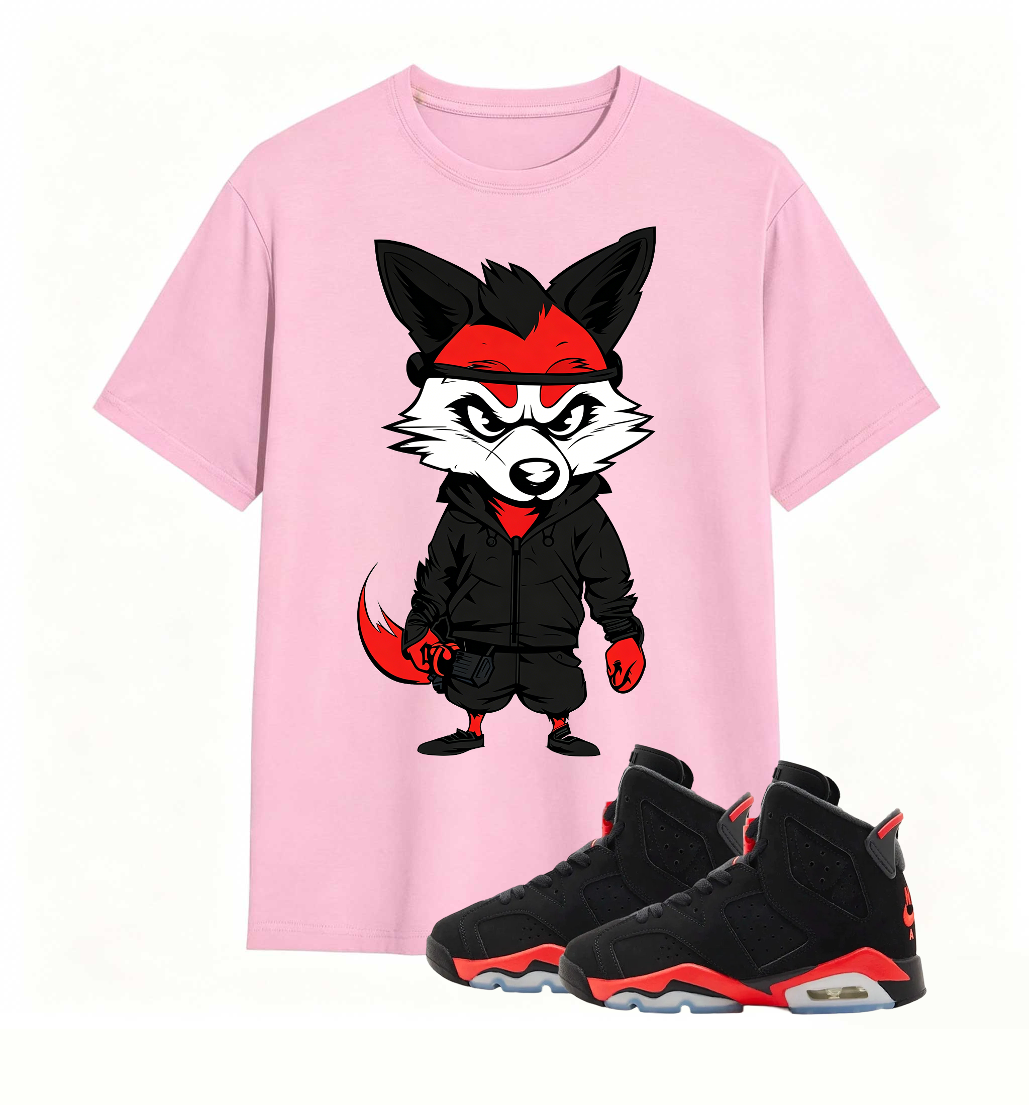 Red Black Fox Print Jordan 6 Flex