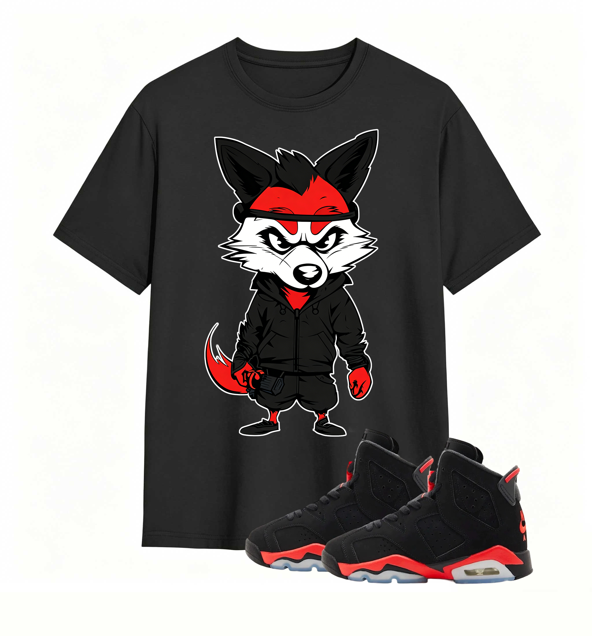 Red Black Fox Print Jordan 6 Flex