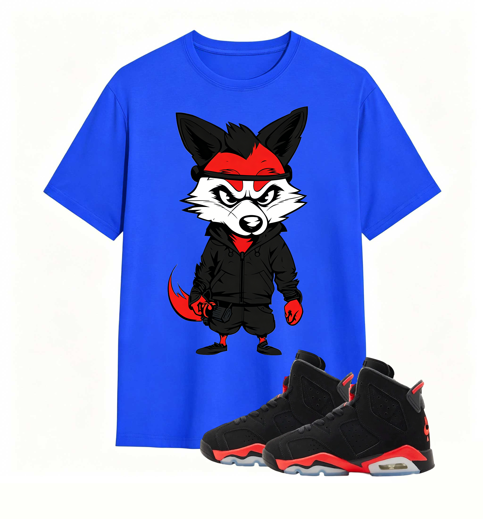 Red Black Fox Print Jordan 6 Flex