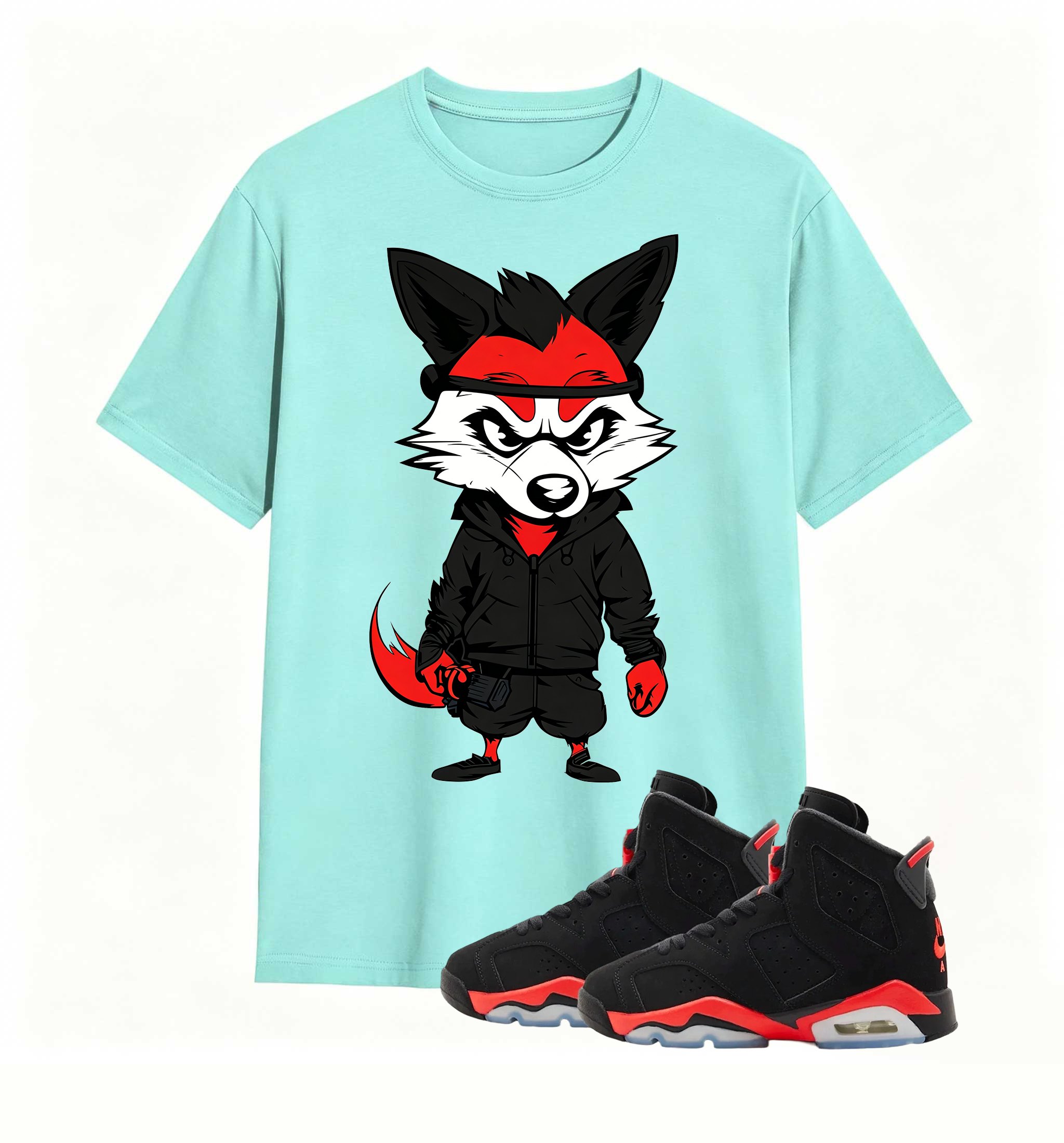 Red Black Fox Print Jordan 6 Flex