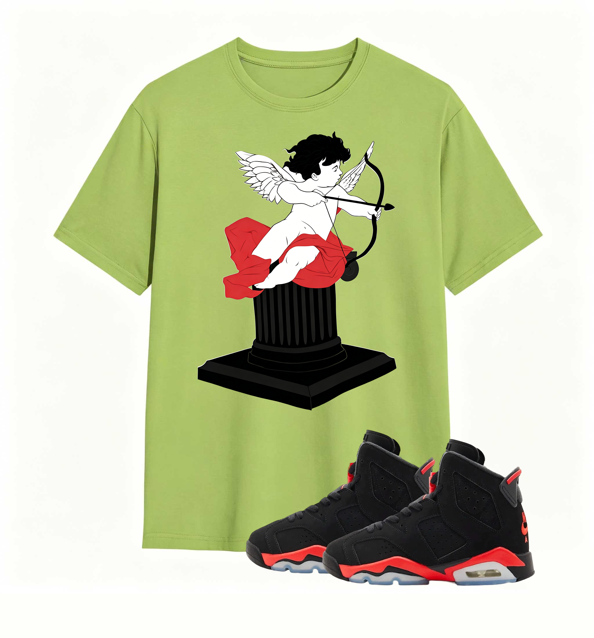 Red Drape Cupid AJ6 Coordination