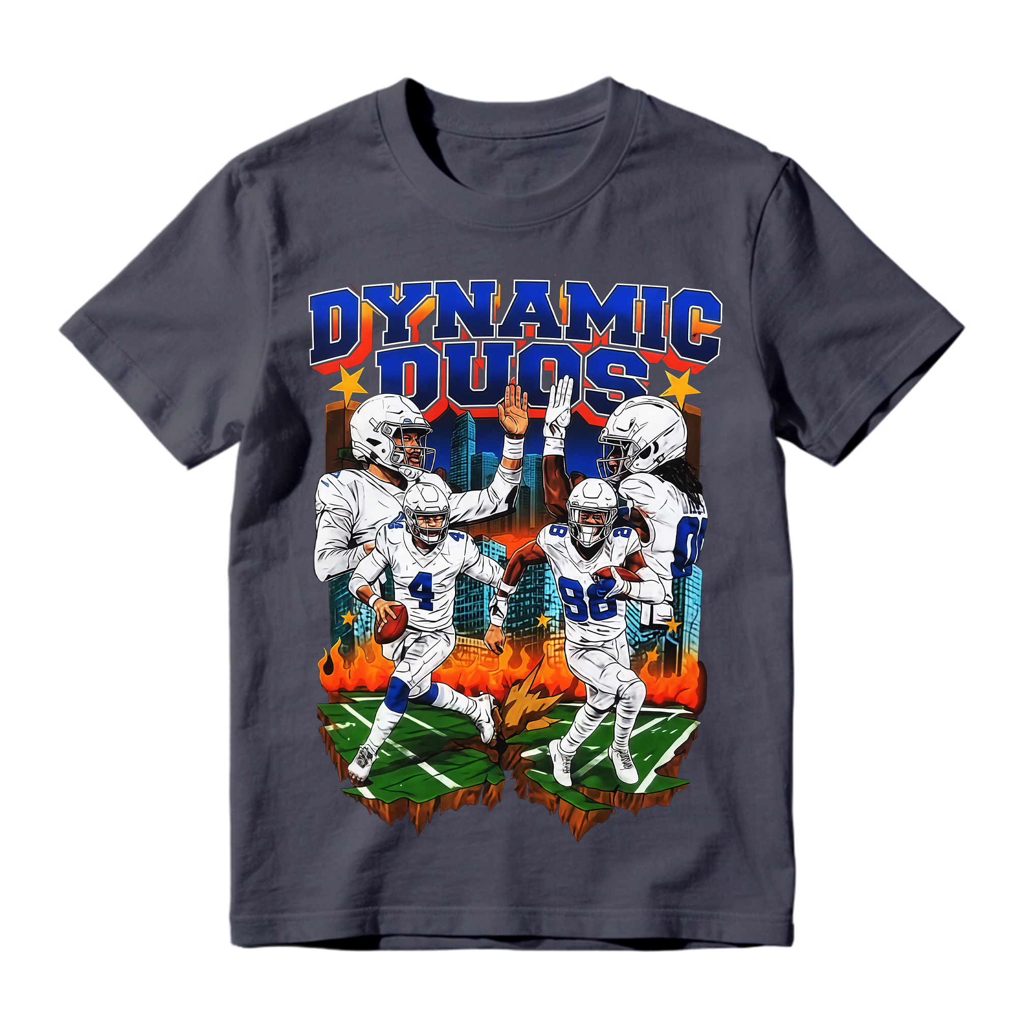 Football Player Graphic T-Shirt, Sports Streetwear Short Sleeve Tee for Men Women