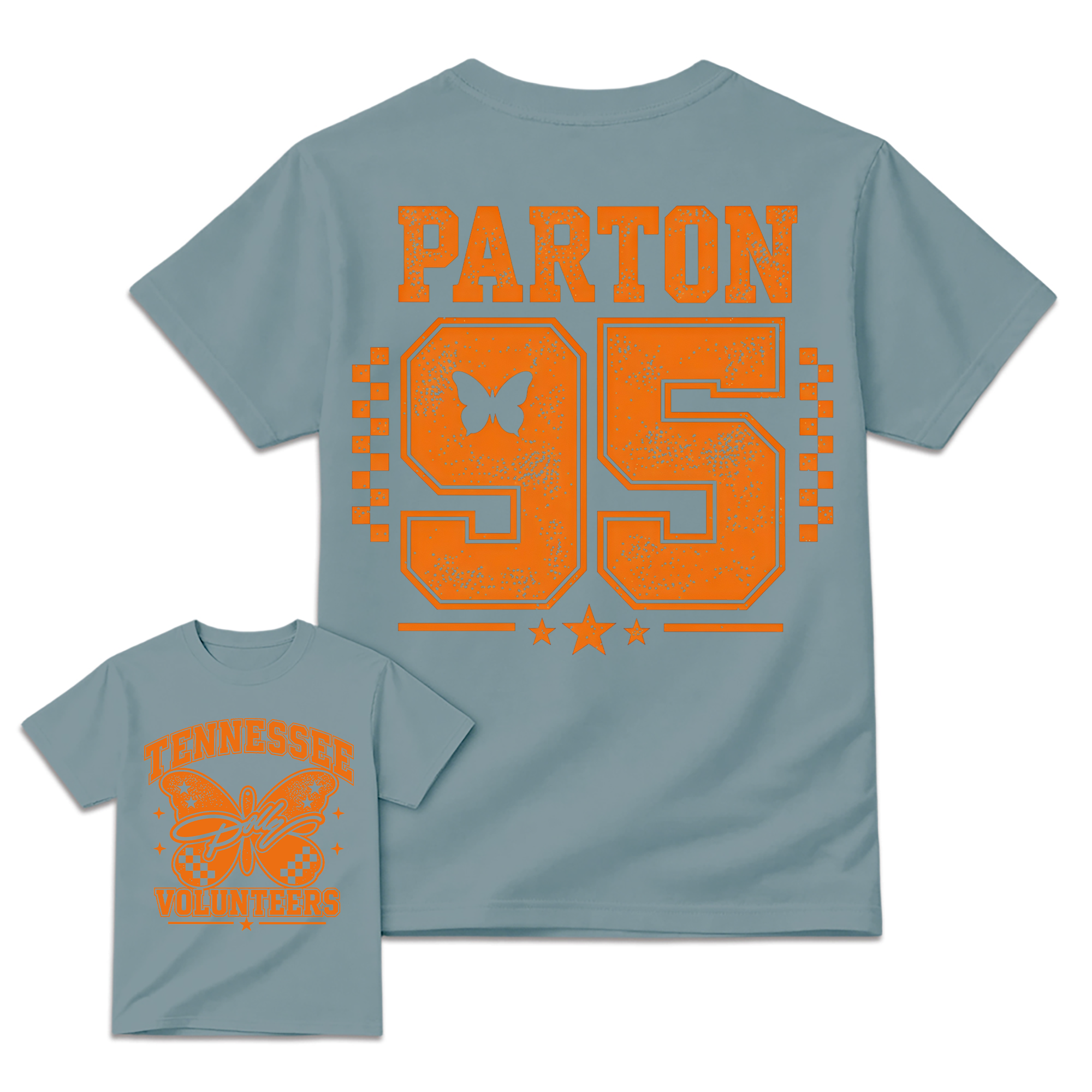 [Copy]Vintage Number 95 Butterfly Football Graphic Tee Unisex Front Back Print Casual Short Sleeve T Shirt