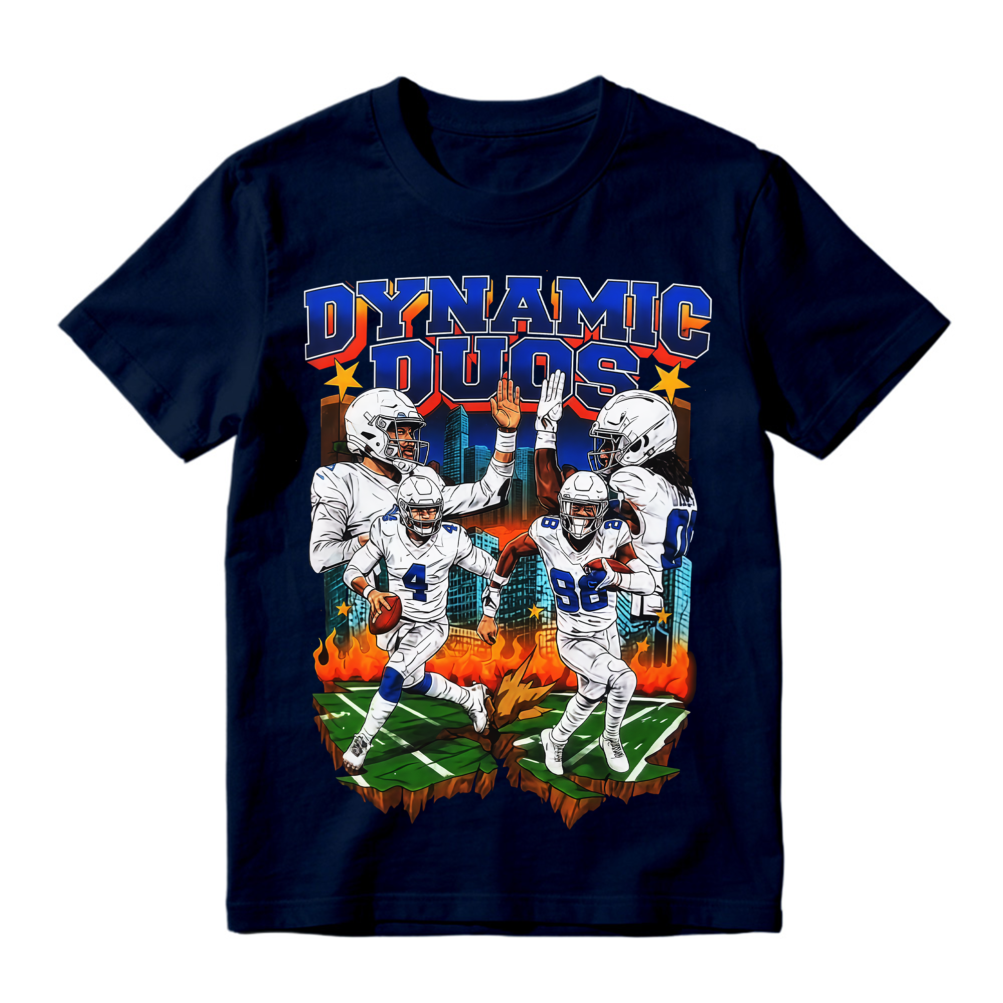 Football Player Graphic T-Shirt, Sports Streetwear Short Sleeve Tee for Men Women