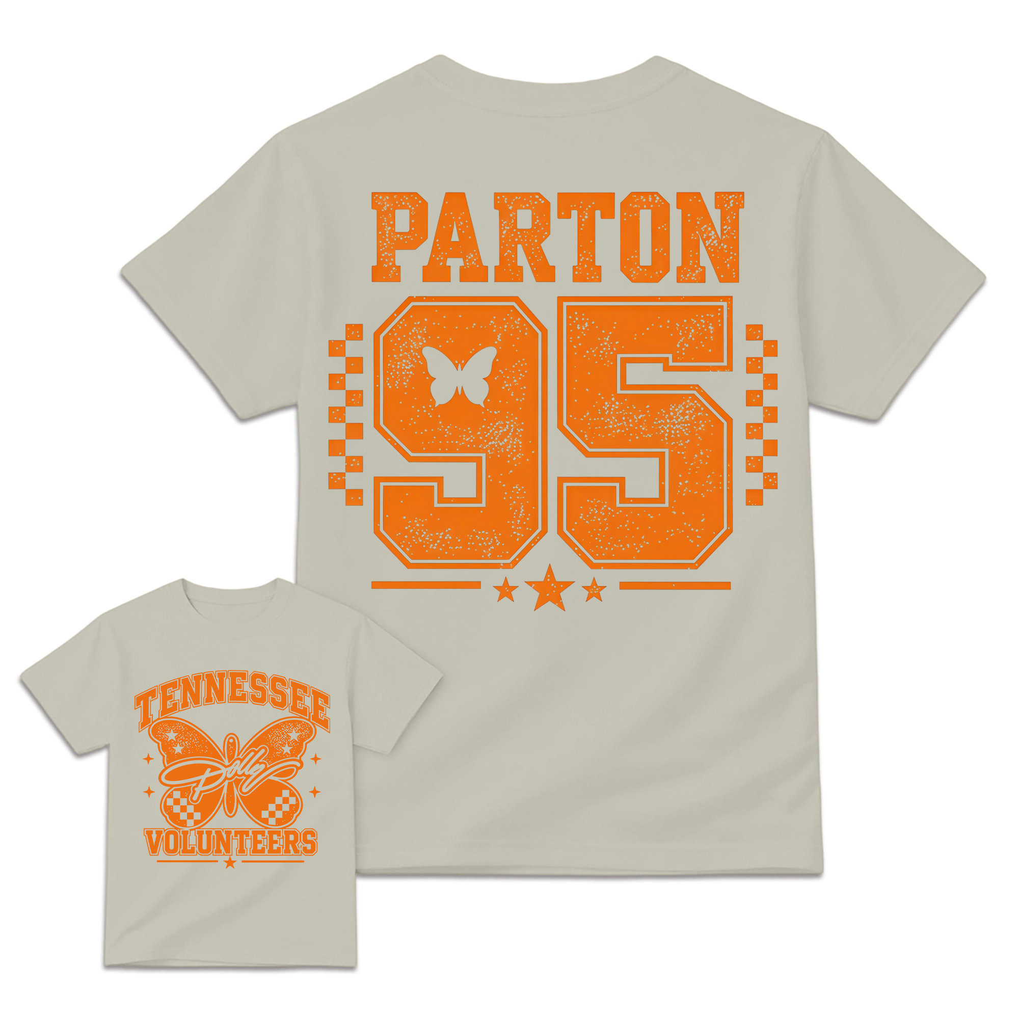 [Copy]Vintage Number 95 Butterfly Football Graphic Tee Unisex Front Back Print Casual Short Sleeve T Shirt