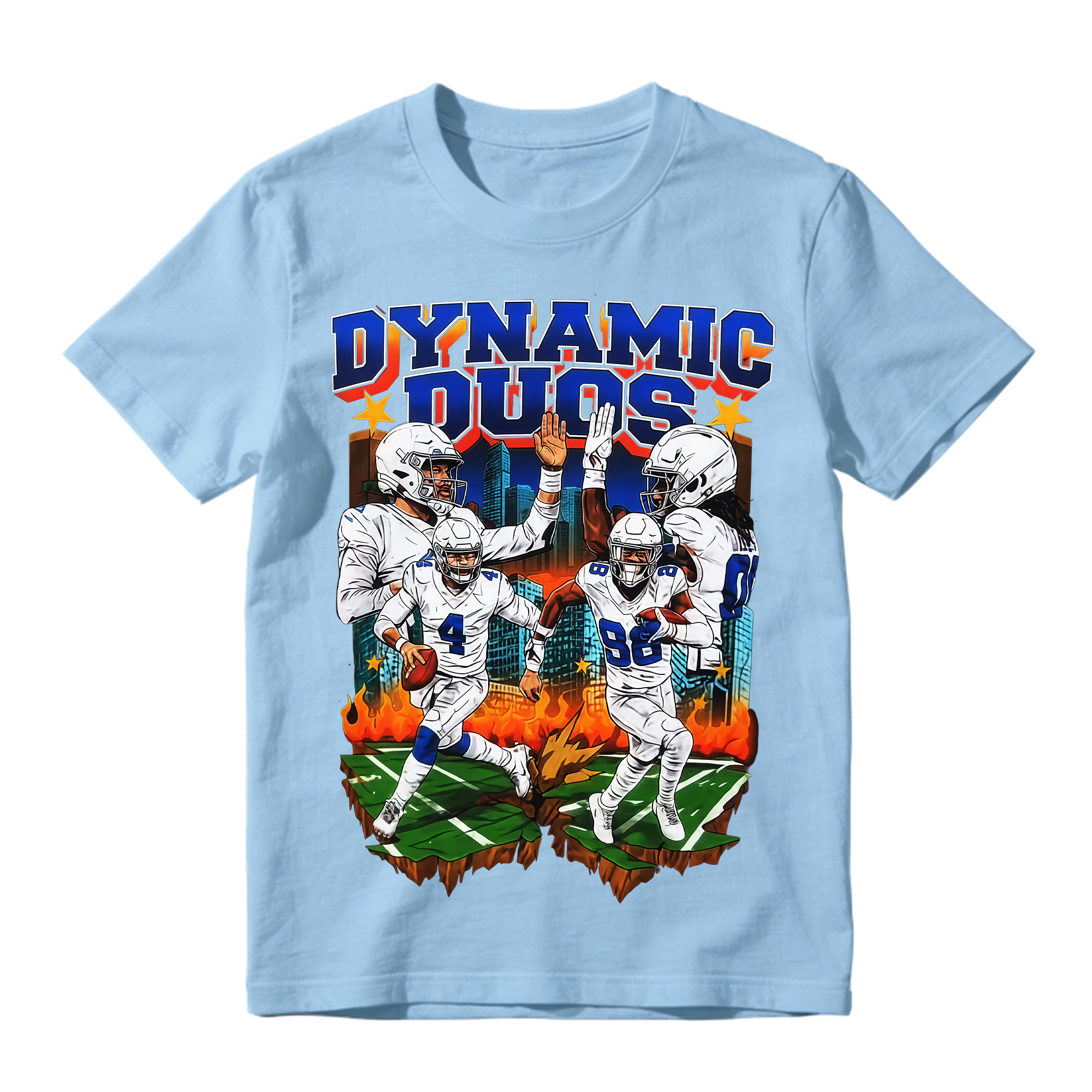 Football Player Graphic T-Shirt, Sports Streetwear Short Sleeve Tee for Men Women