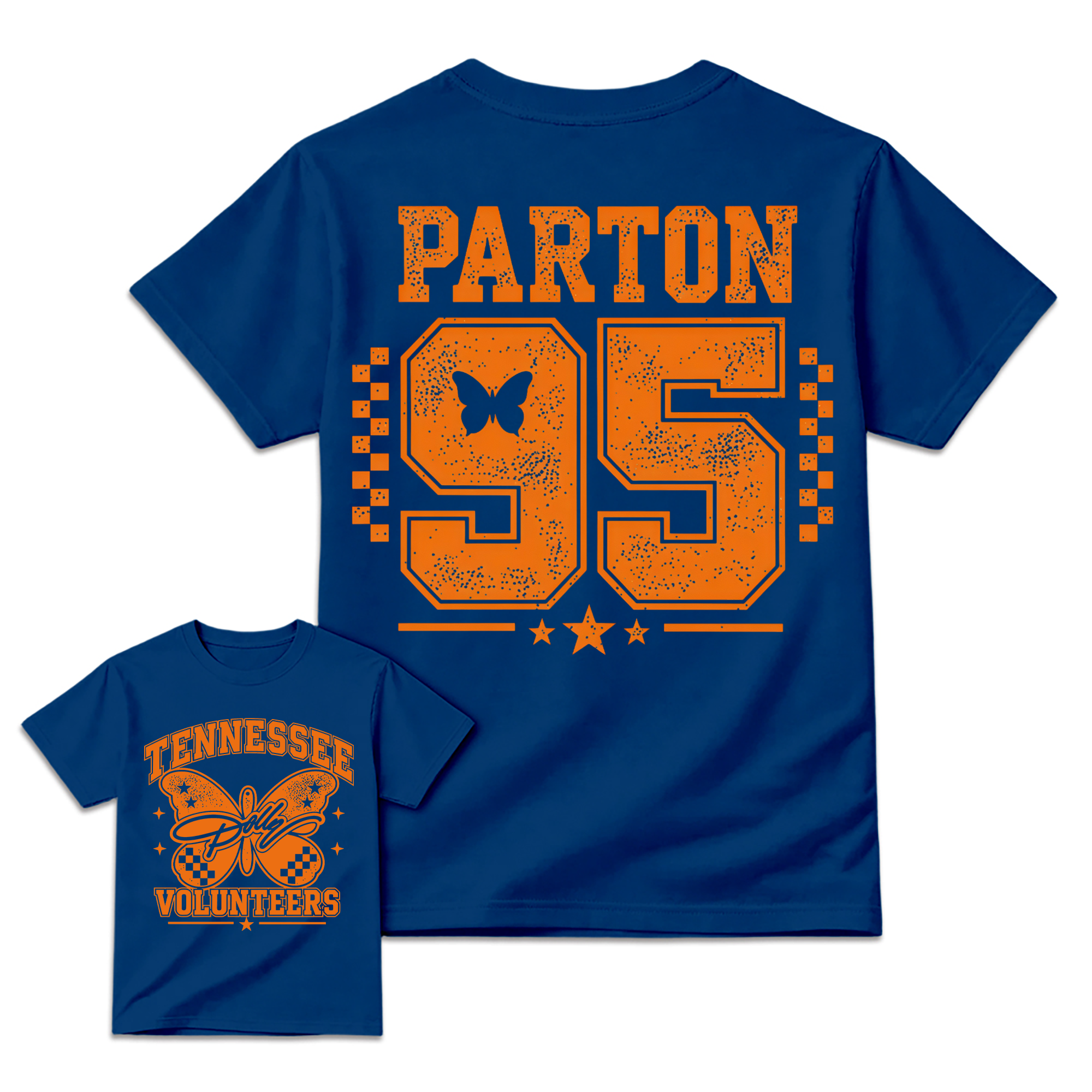 [Copy]Vintage Number 95 Butterfly Football Graphic Tee Unisex Front Back Print Casual Short Sleeve T Shirt